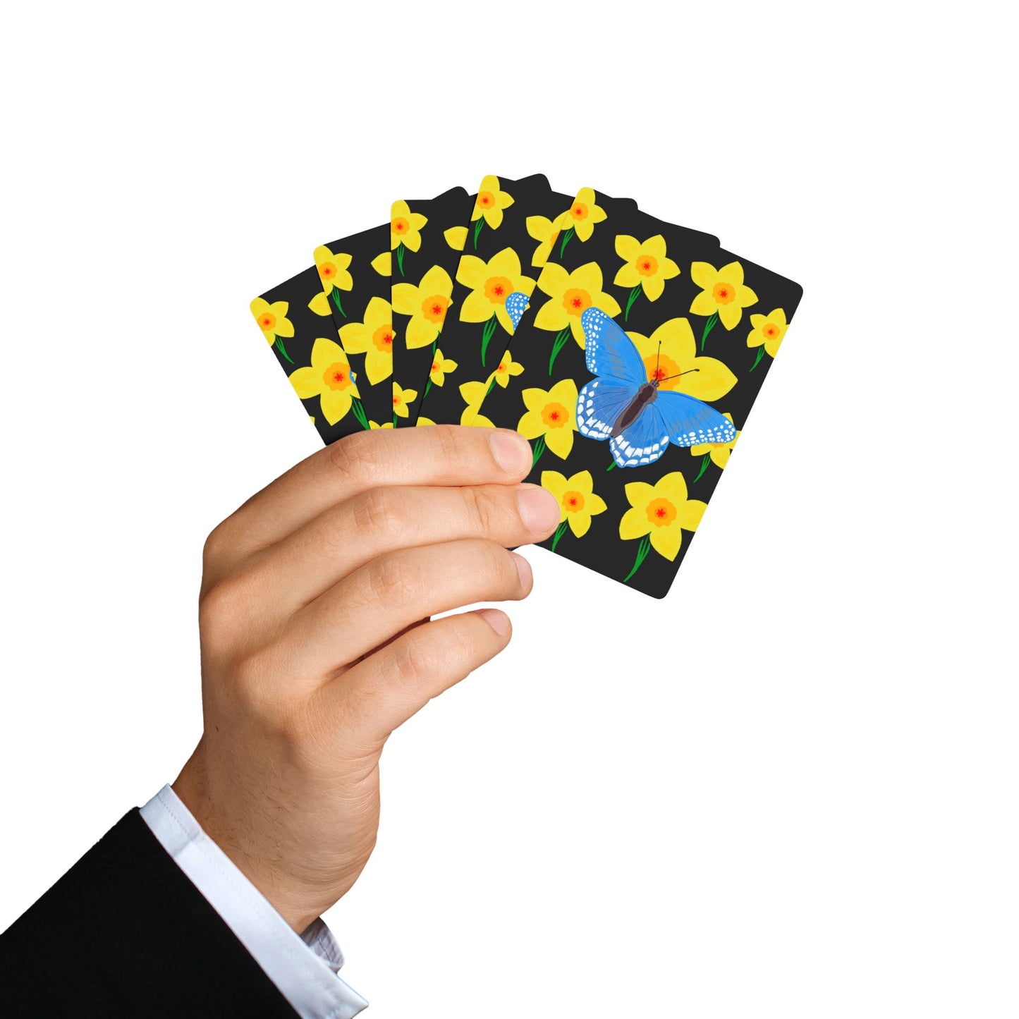 Playing Cards, Butterfly Daffodil Design, 1 Deck of Standard Playing Cards, Family Fun