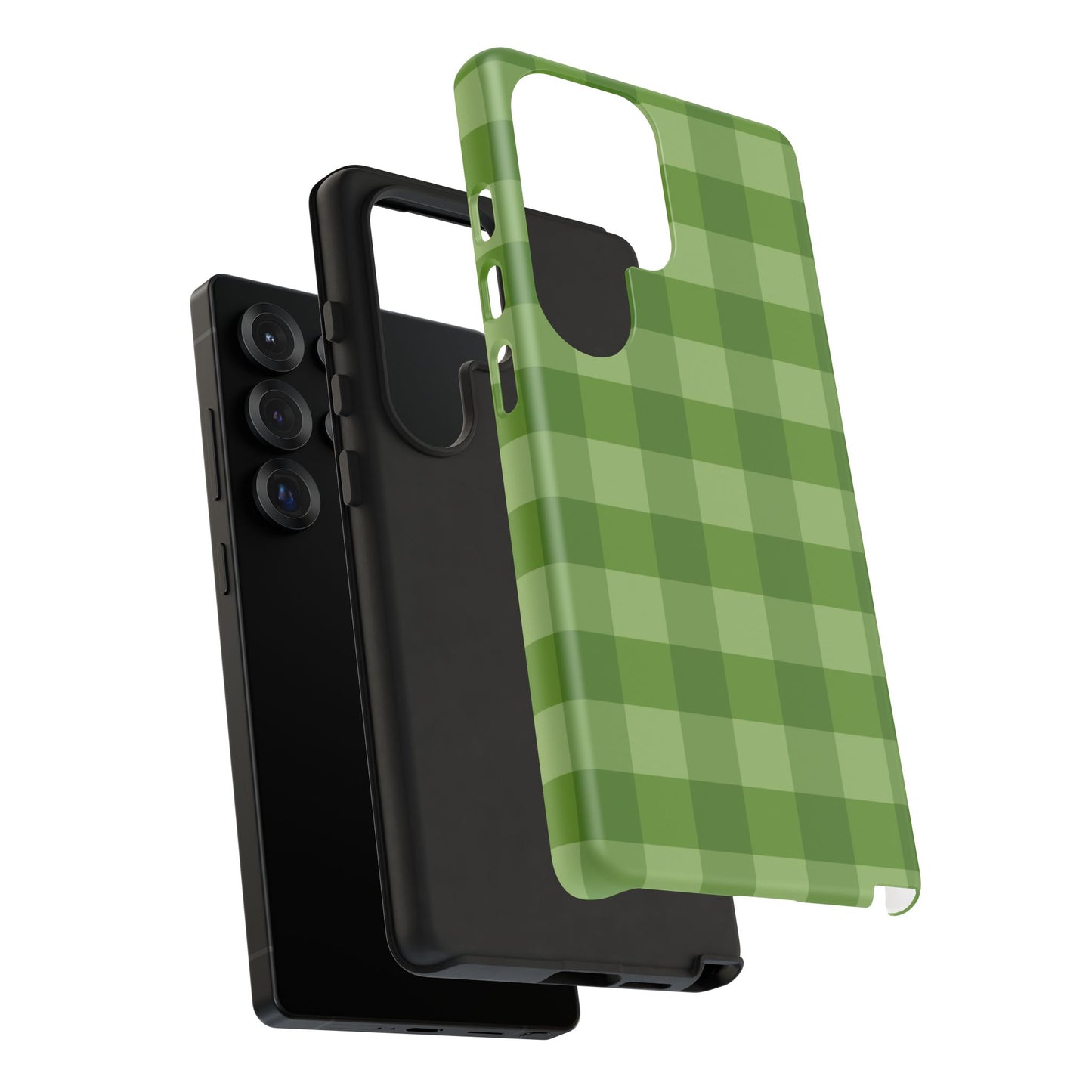 Phone Case, Green Gingham Design, Tough Phone Case