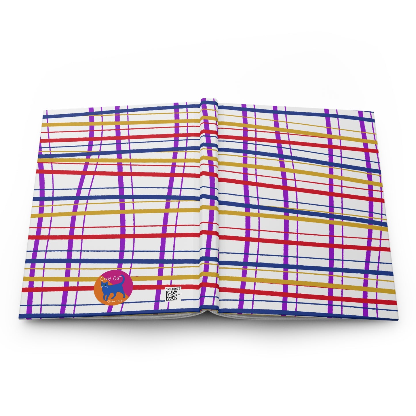 Journal, Hard Cover, Wonky Plaid Design