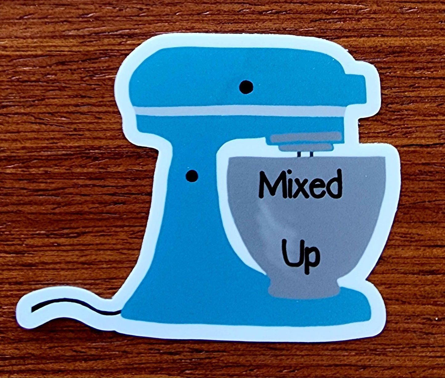 Sticker, Blue Mixer Design "Mixed Up," Vinyl, 3 Inches