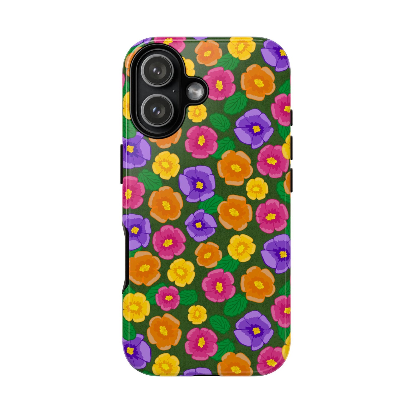 Phone Case, Pansies Artistic Design, Tough Phone Case