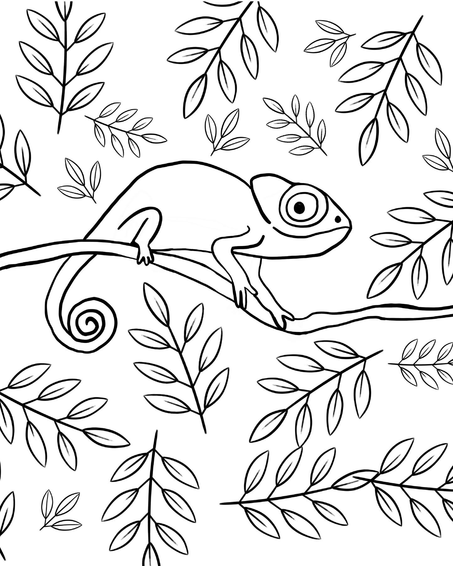Chameleon Coloring Page - Freebie!