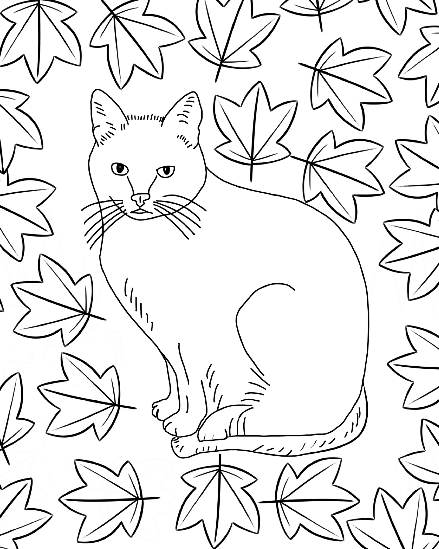 Cat Coloring Page - Freebie!