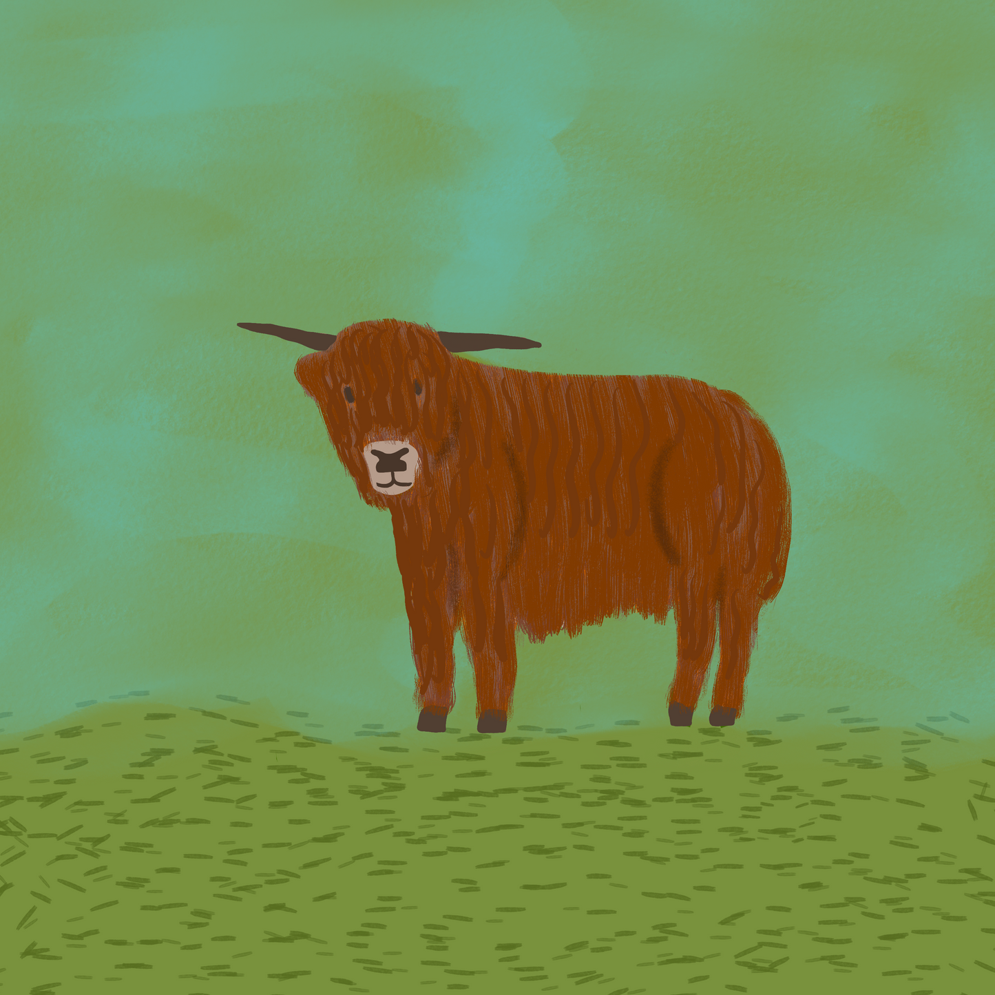 Sticker, Highland Cow Design, Vinyl, Die-Cut, 3 Inches