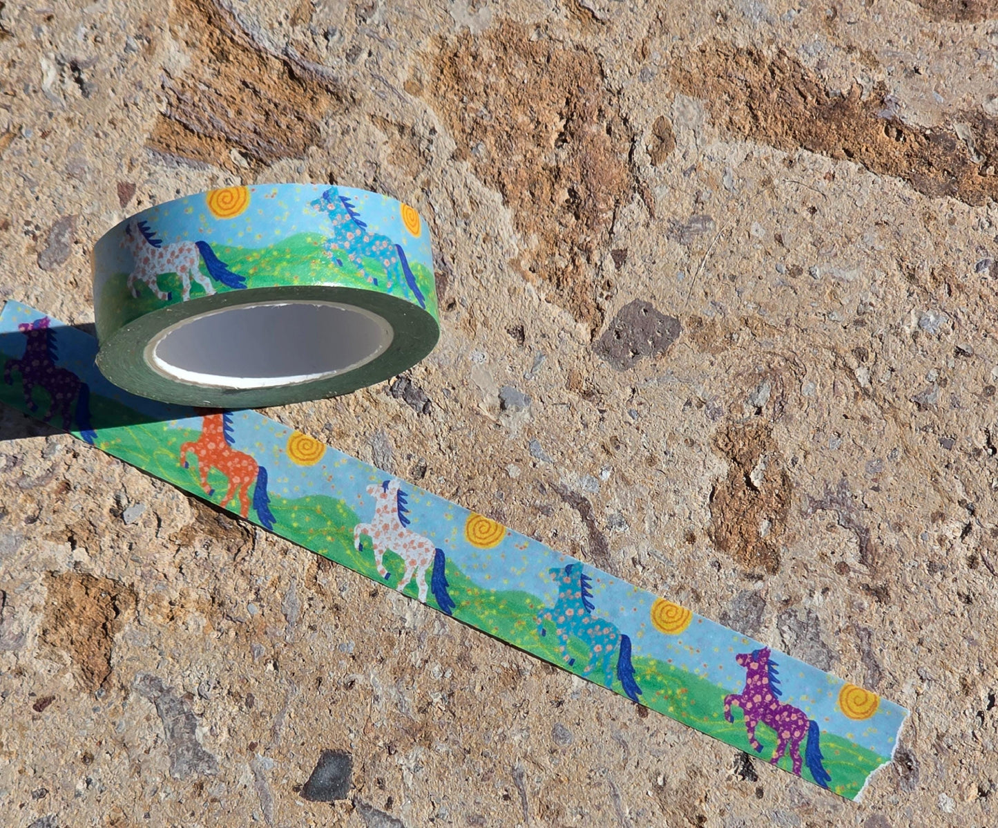 Washi Tape, Year of The Horse Whimsical Horse Design, 1.5 Cm Width x 10m Length