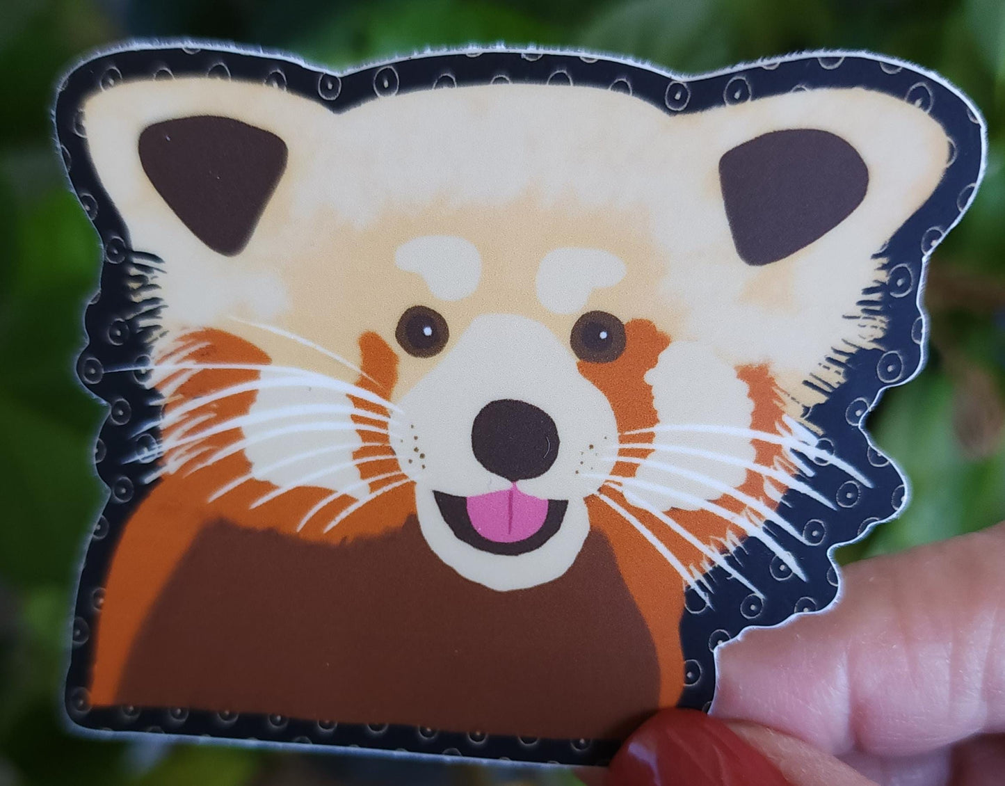 Sticker, Red Panda Design, Vinyl, Die-Cut, 3 Inch
