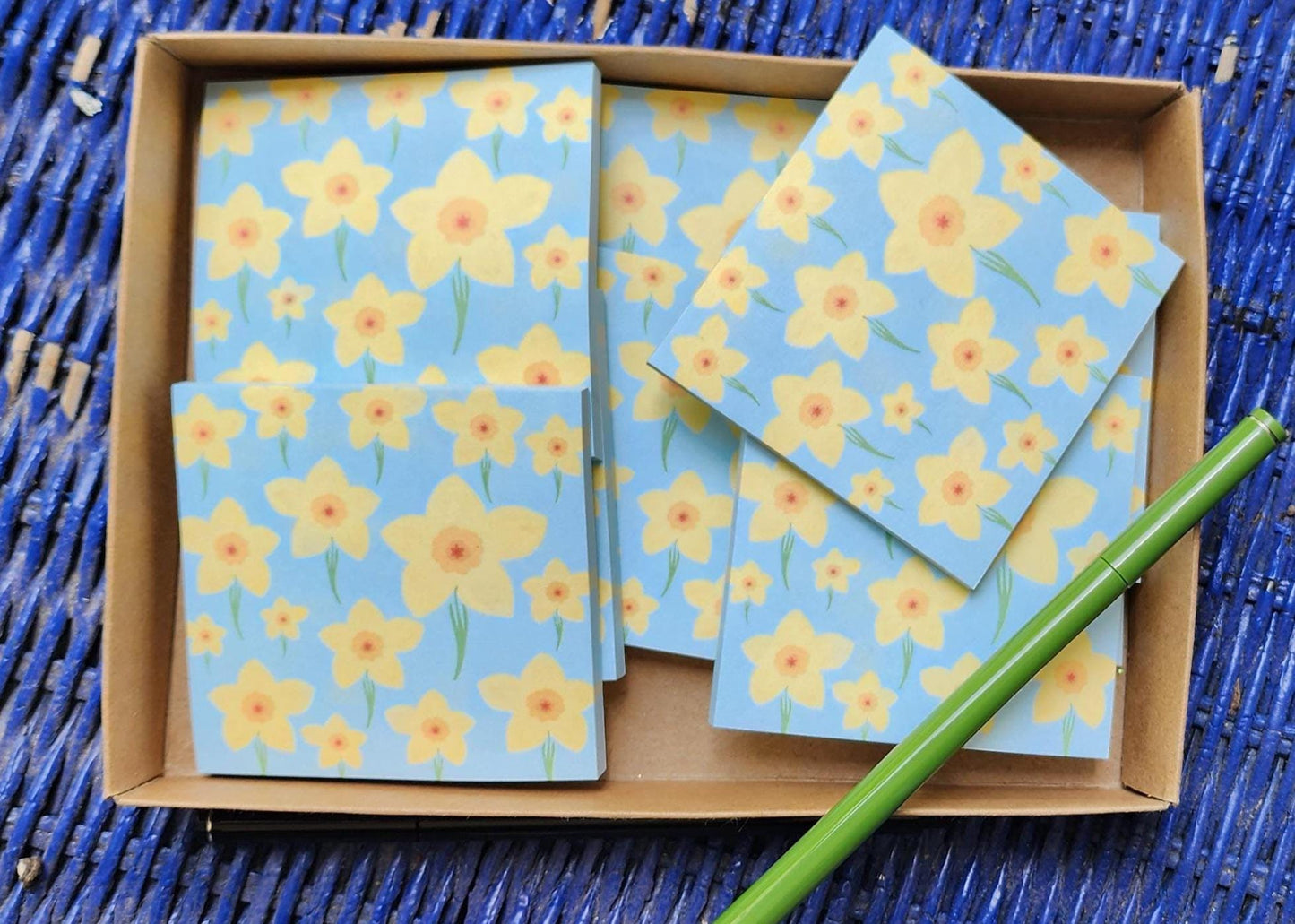 Sticky Notes, 3 Inch Square, Daffodil Design, 50 Sheets