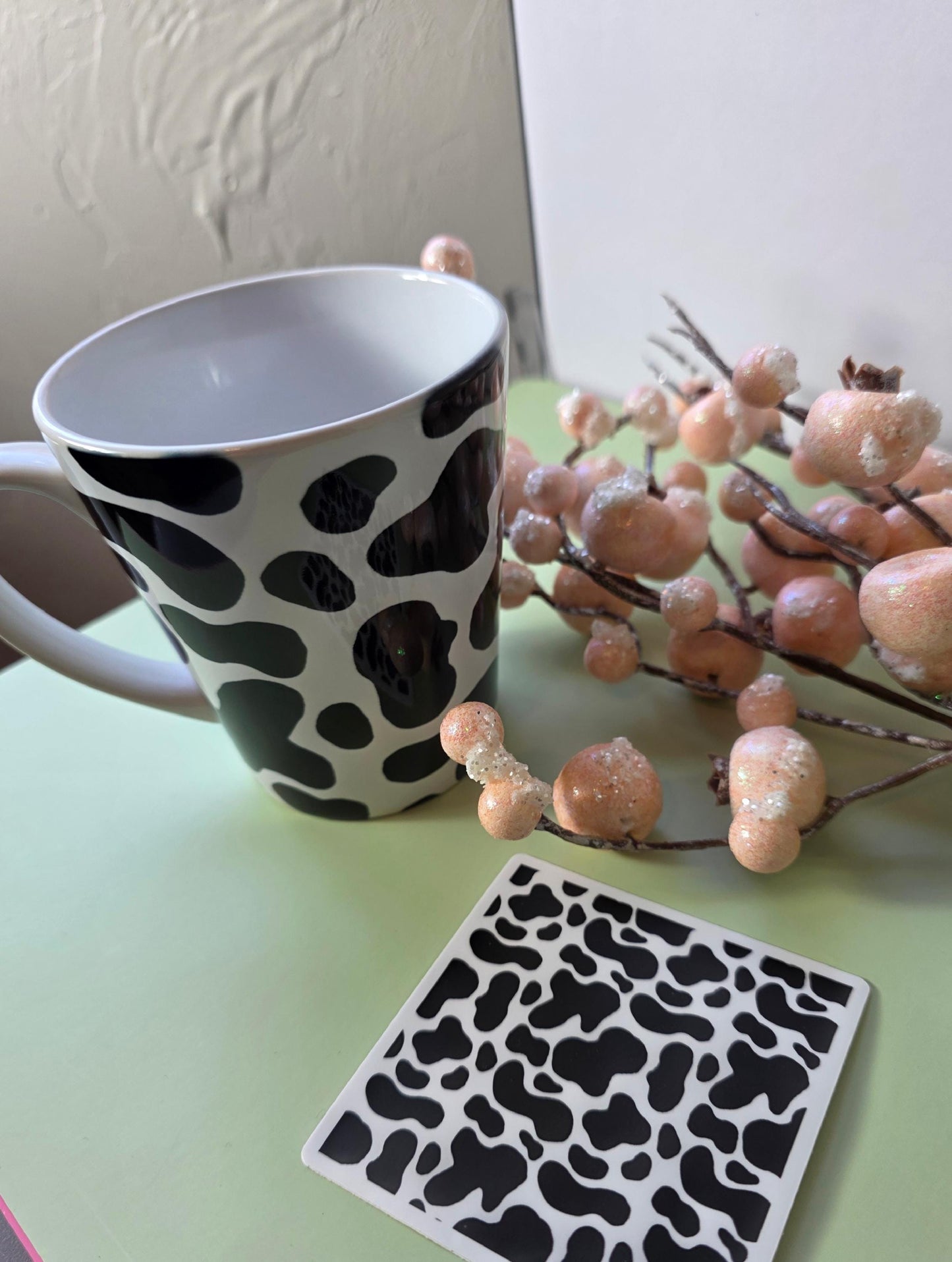 Sticker, Cow Print Design, Vinyl, 3 Inch Square