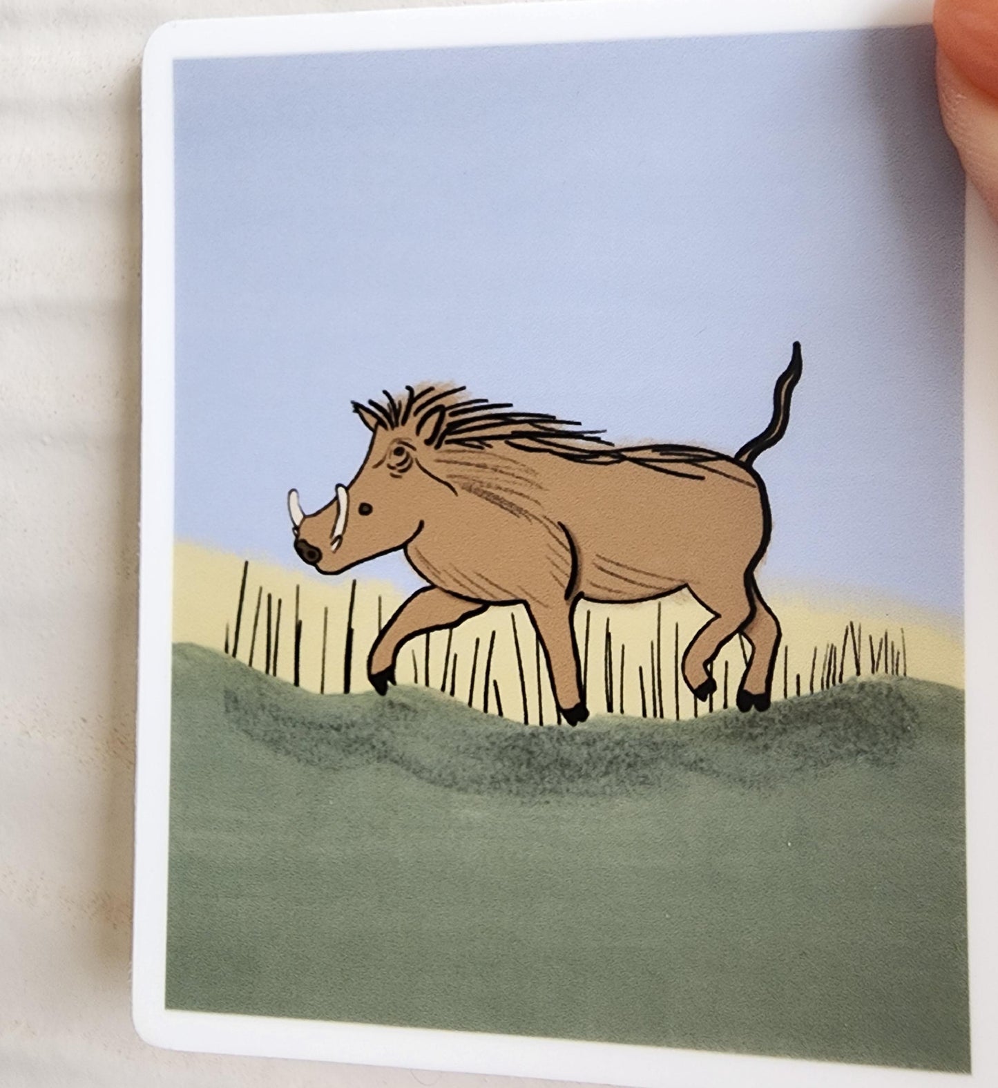 Sticker, Warthog, 2 Design Choices - Die-Cut or Rectangle, Vinyl, 3 Inch or 3" x 2.5"
