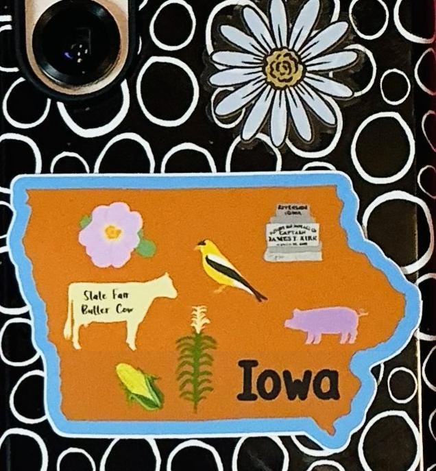 Sticker, Iowa State Sticker, Vinyl, Die-Cut, 3 Inch