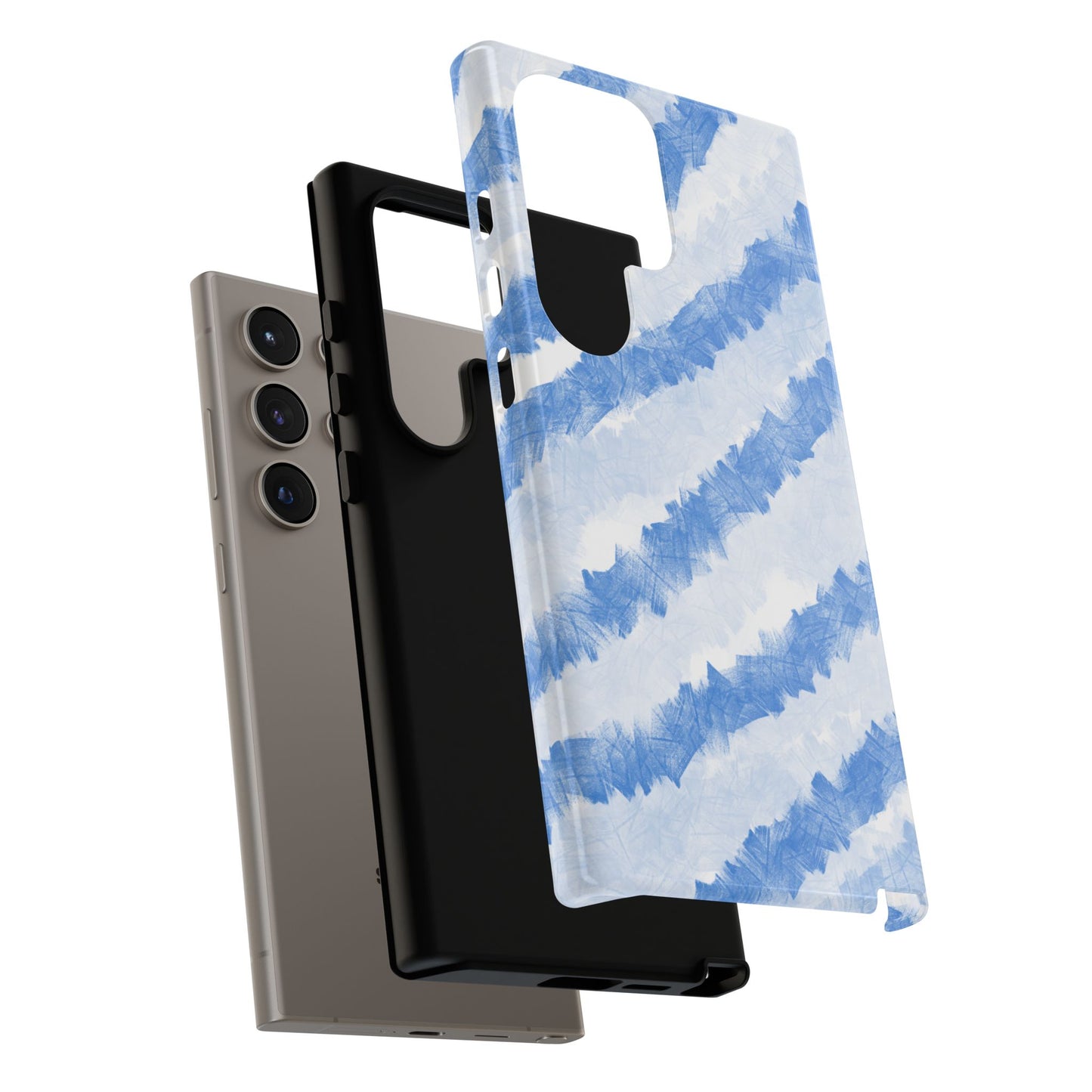 Chunky Blue Stripes Phone Case| Tough Case