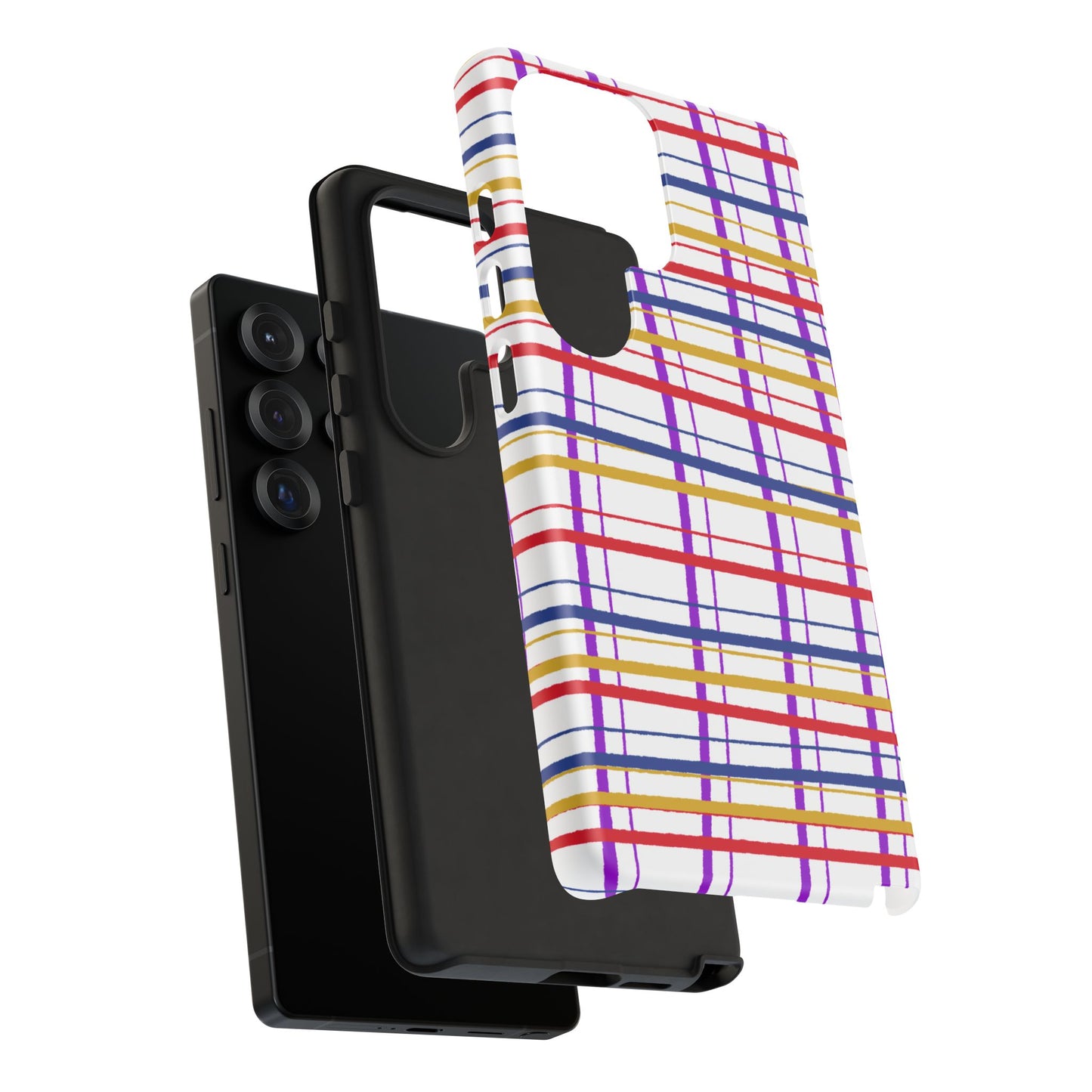 Phone Case, Wonky Plaid Design, Tough Phone Case
