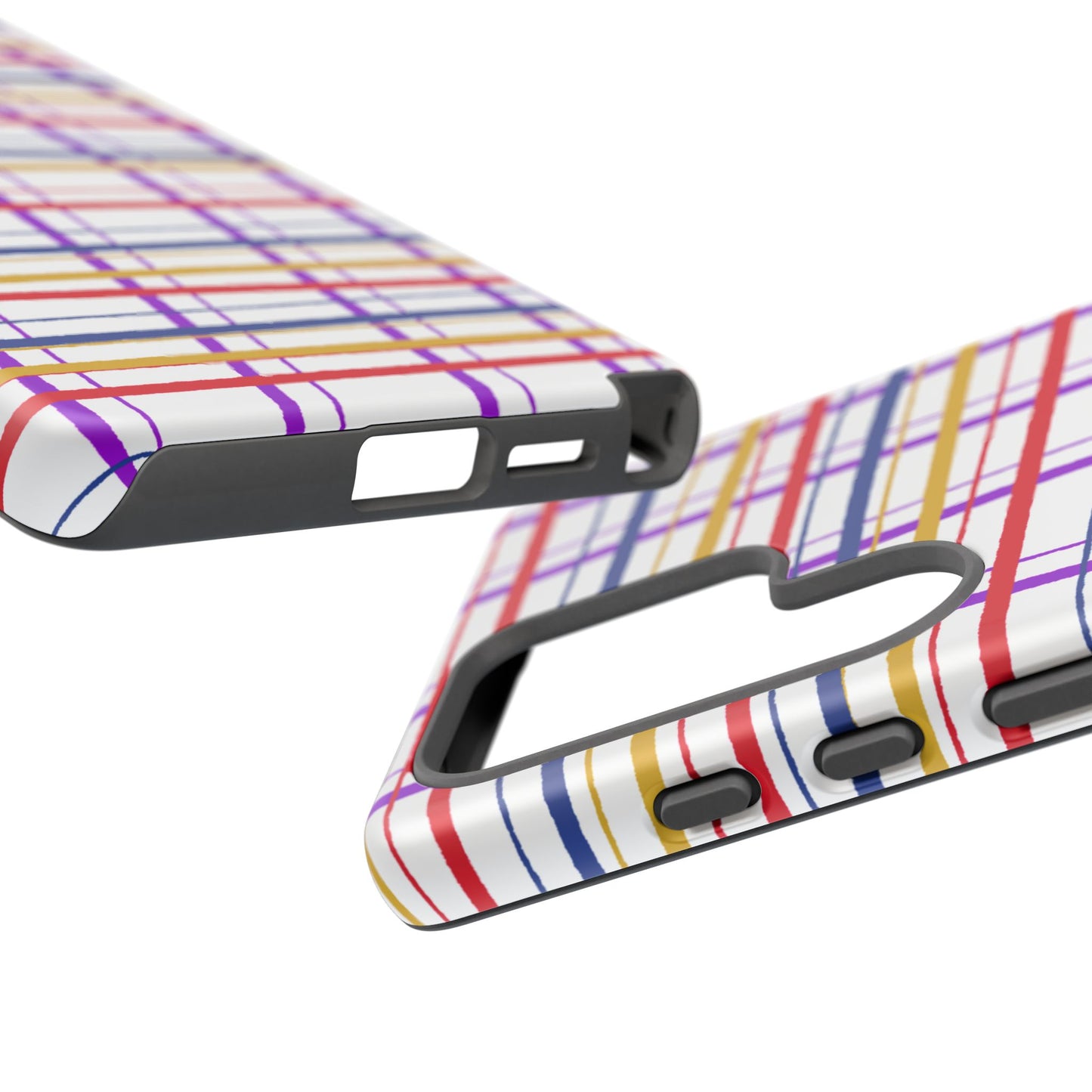 Phone Case, Wonky Plaid Design, Tough Phone Case