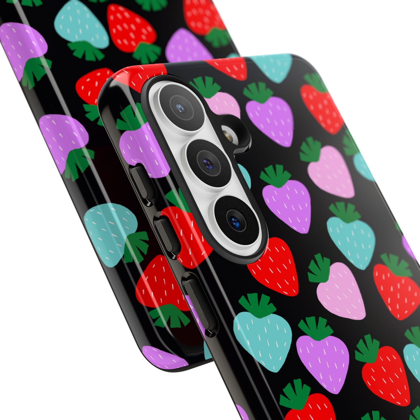 Phone Case, Playful Strawberry Design, Tough Phone Case
