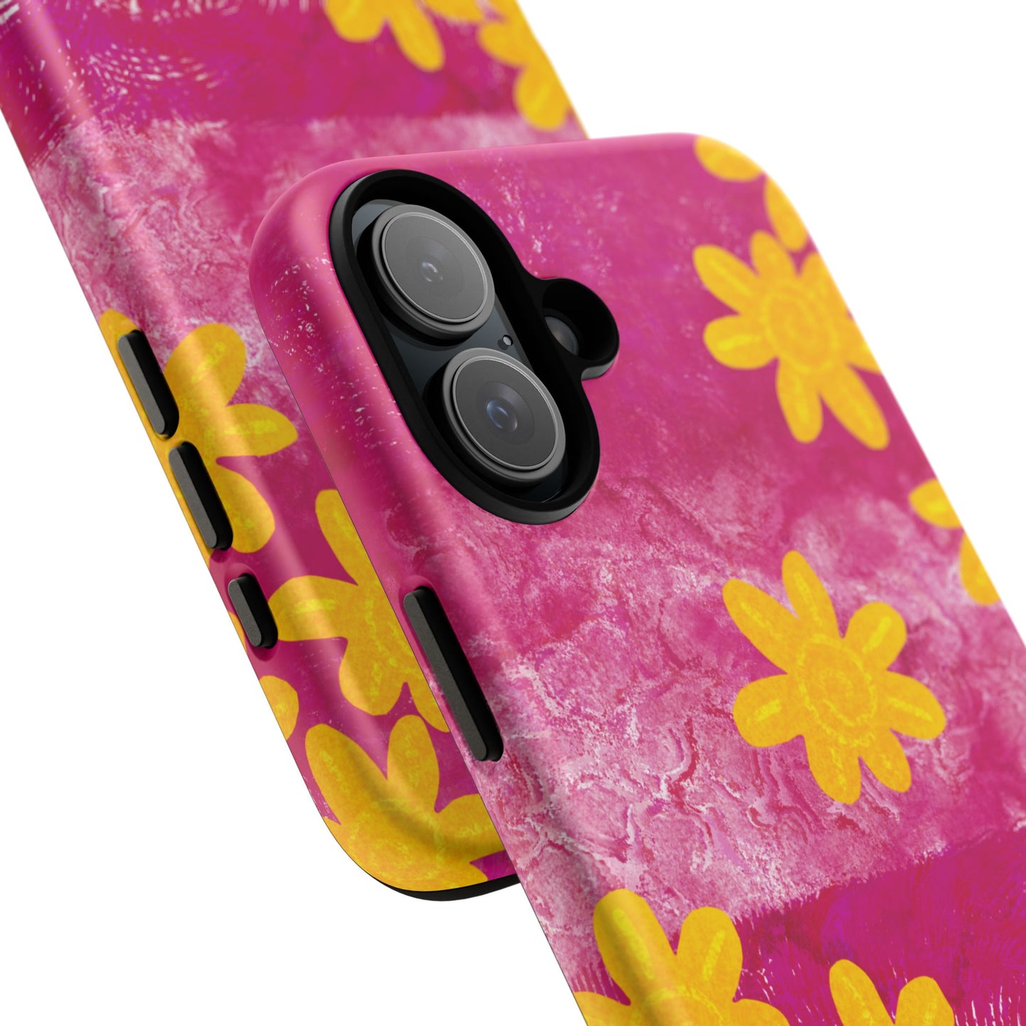 Yellow Flowers on Raspberry Phone Case| Tough Case