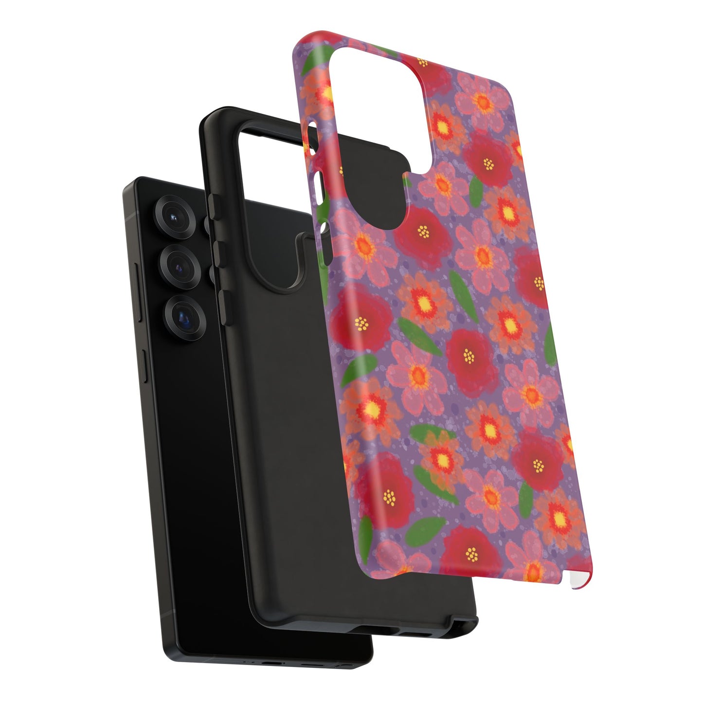 Phone Case, Vibrant Pinkish Floral Design, Tough Phone Case