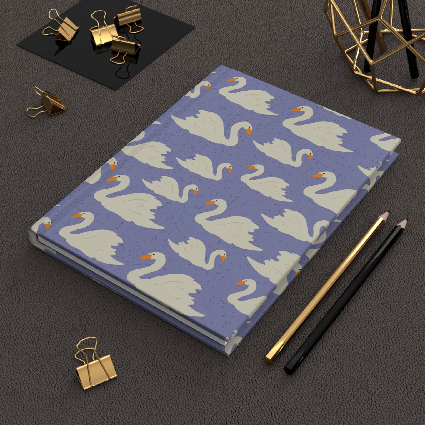 Journal, Hard Cover,  Serene Swans on Water Design