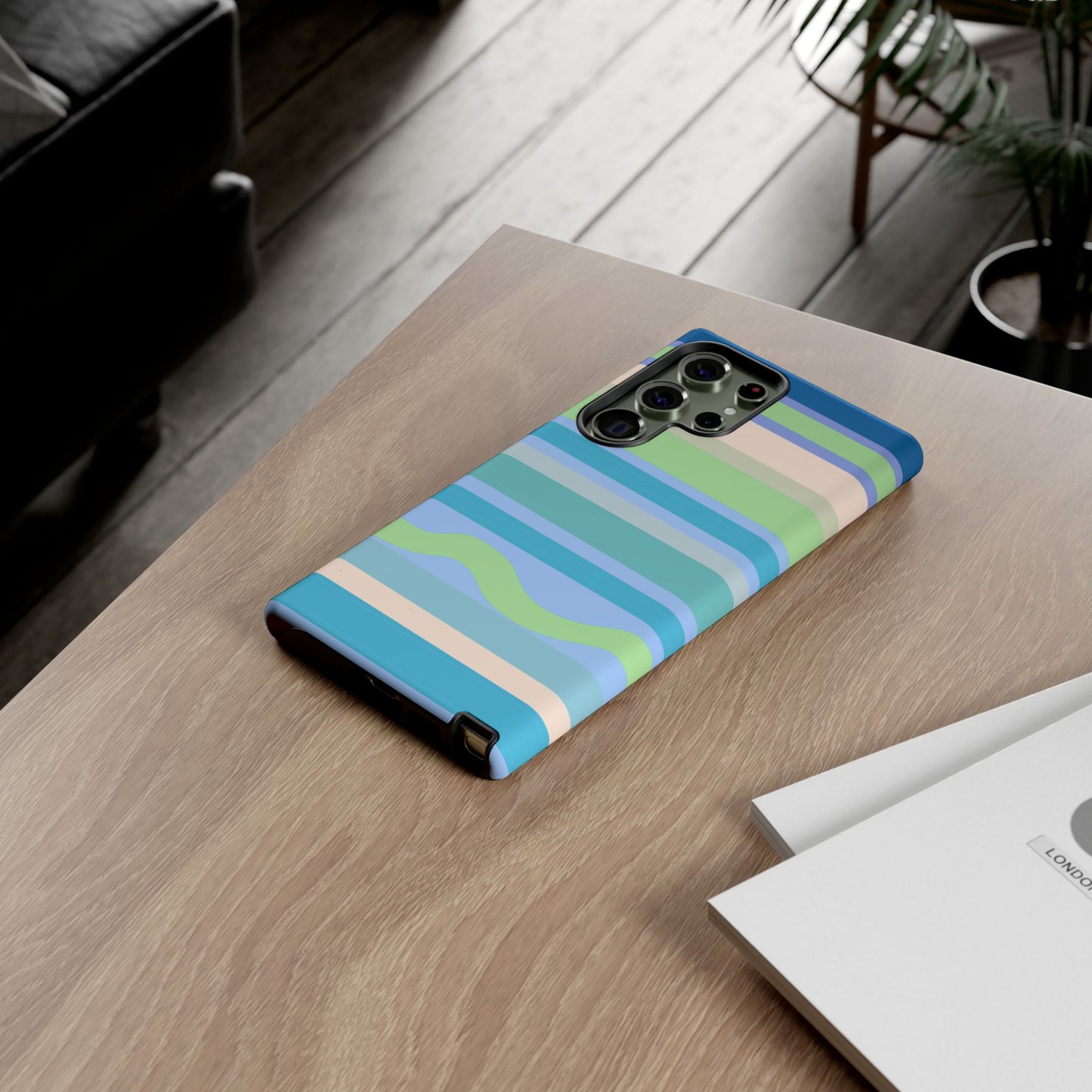 Cool Blue Stripes Phone Case| Tough Case