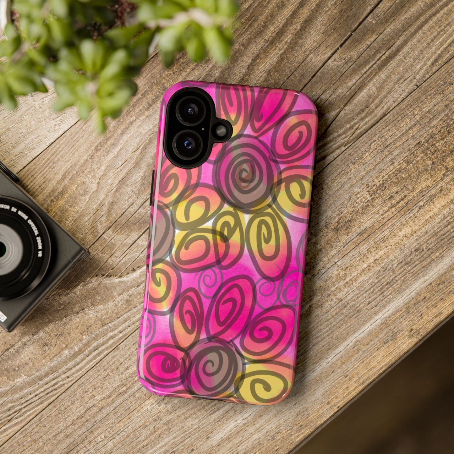 Wonky Pink Floral Phone Case| Tough Case