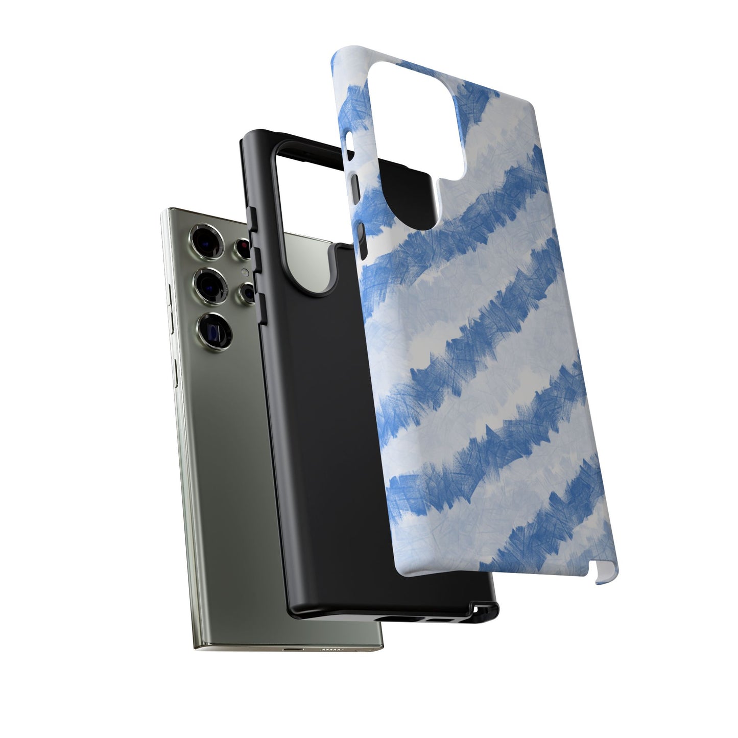 Chunky Blue Stripes Phone Case| Tough Case