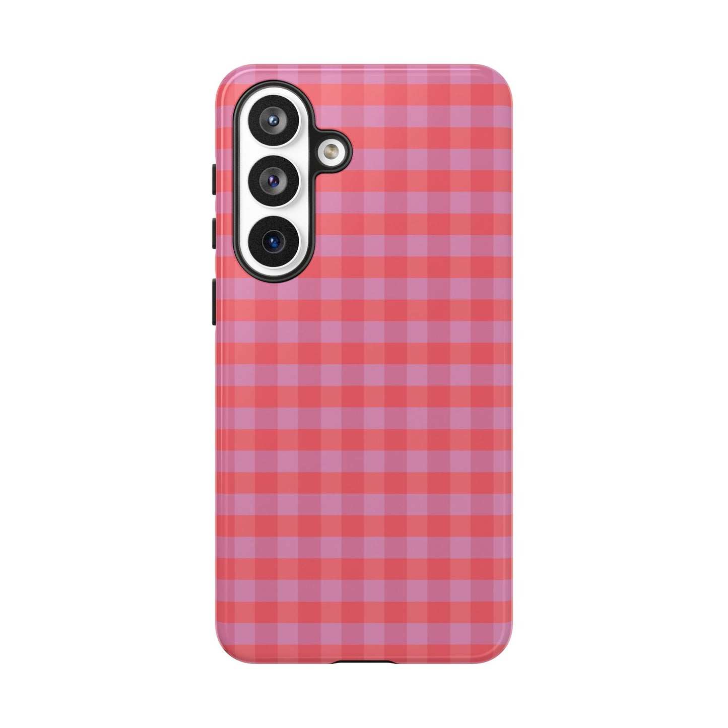 Phone Case, Pink Gingham Design, Tough Phone Case