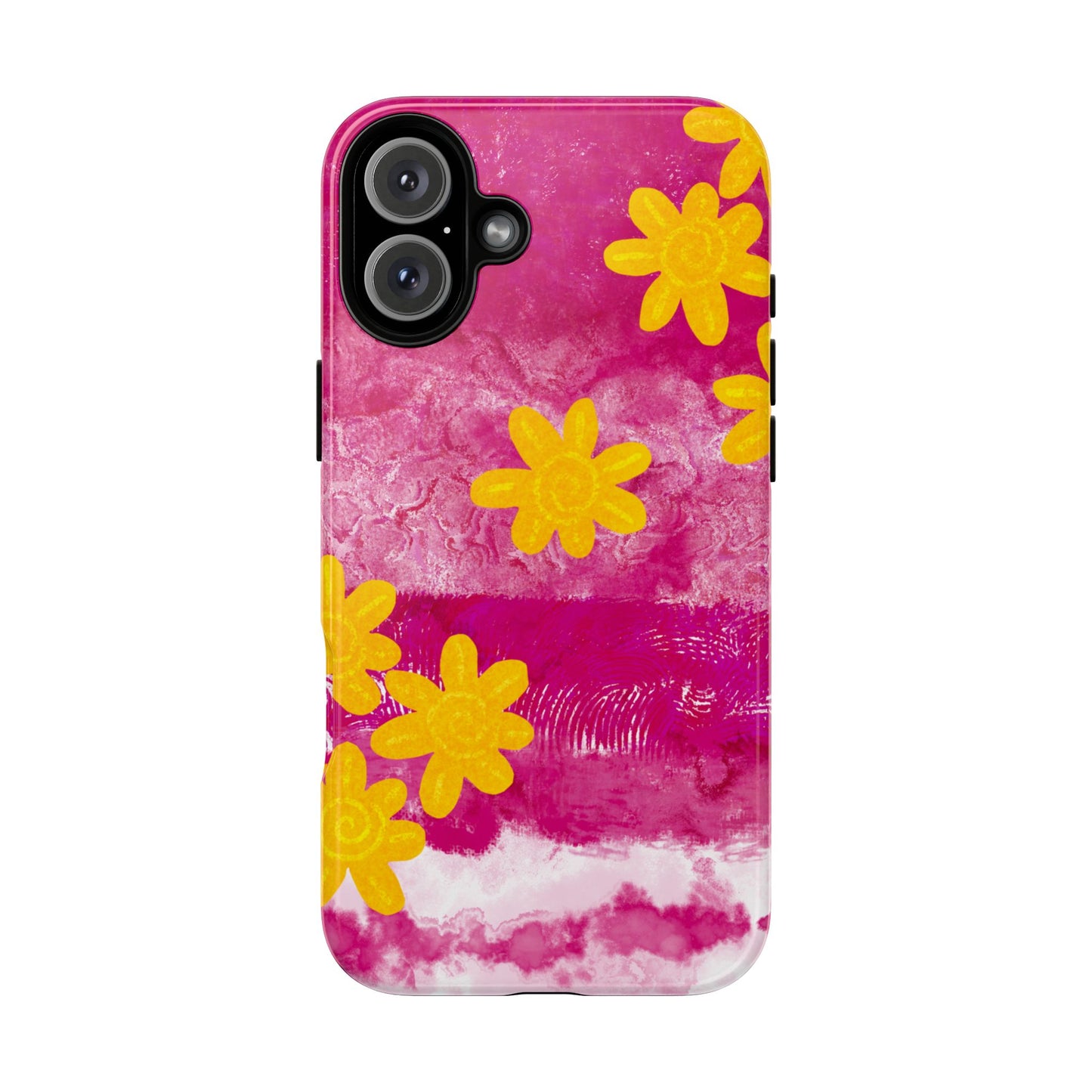 Yellow Flowers on Raspberry Phone Case| Tough Case