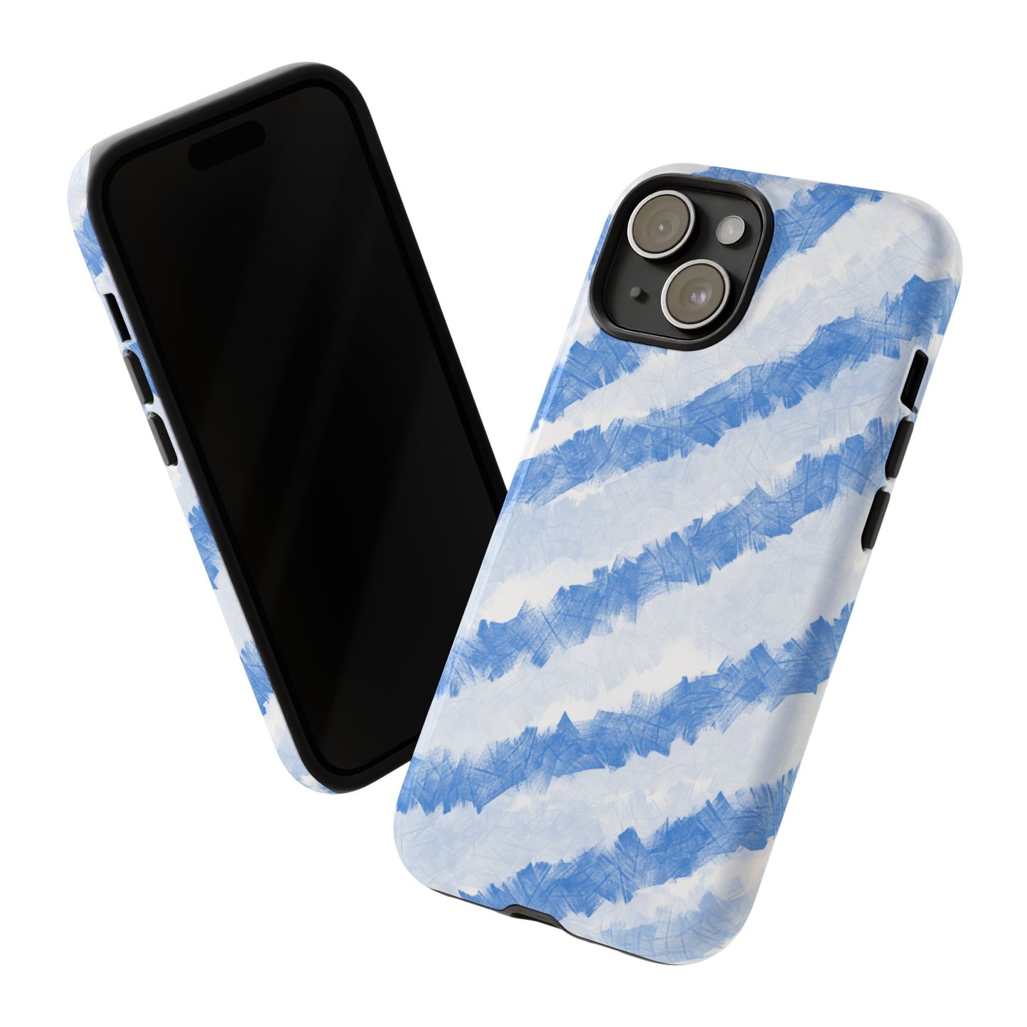Chunky Blue Stripes Phone Case| Tough Case