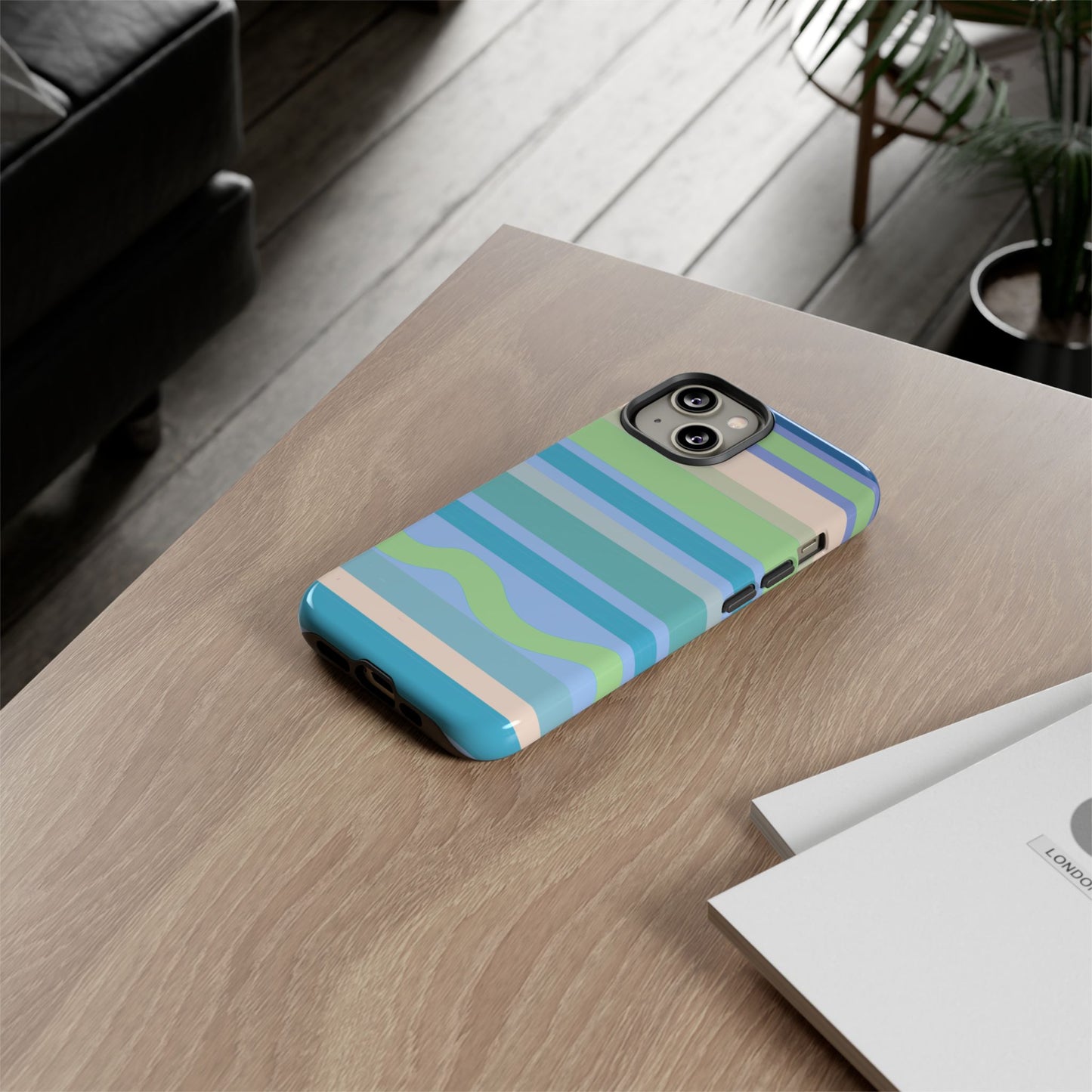 Cool Blue Stripes Phone Case| Tough Case