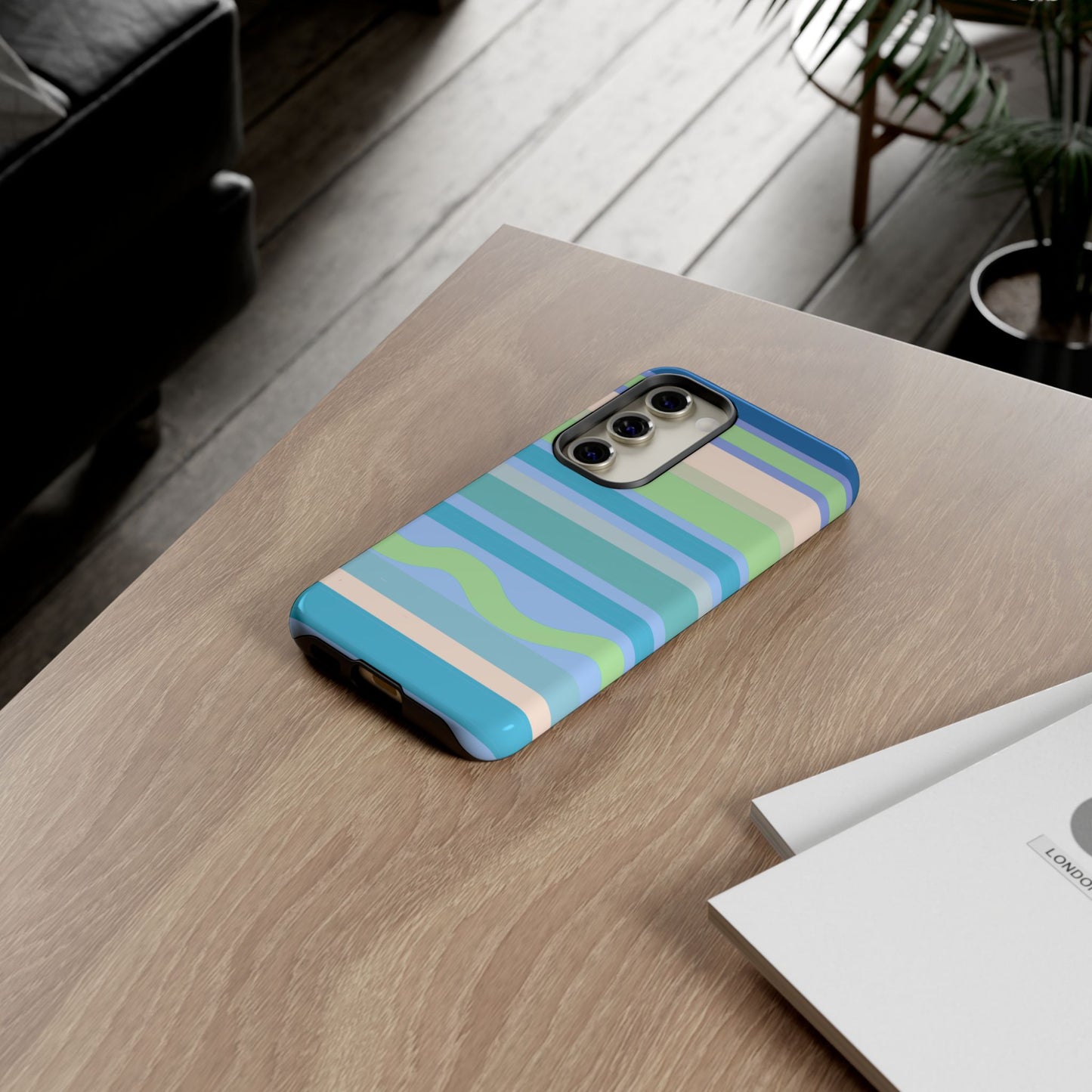 Cool Blue Stripes Phone Case| Tough Case