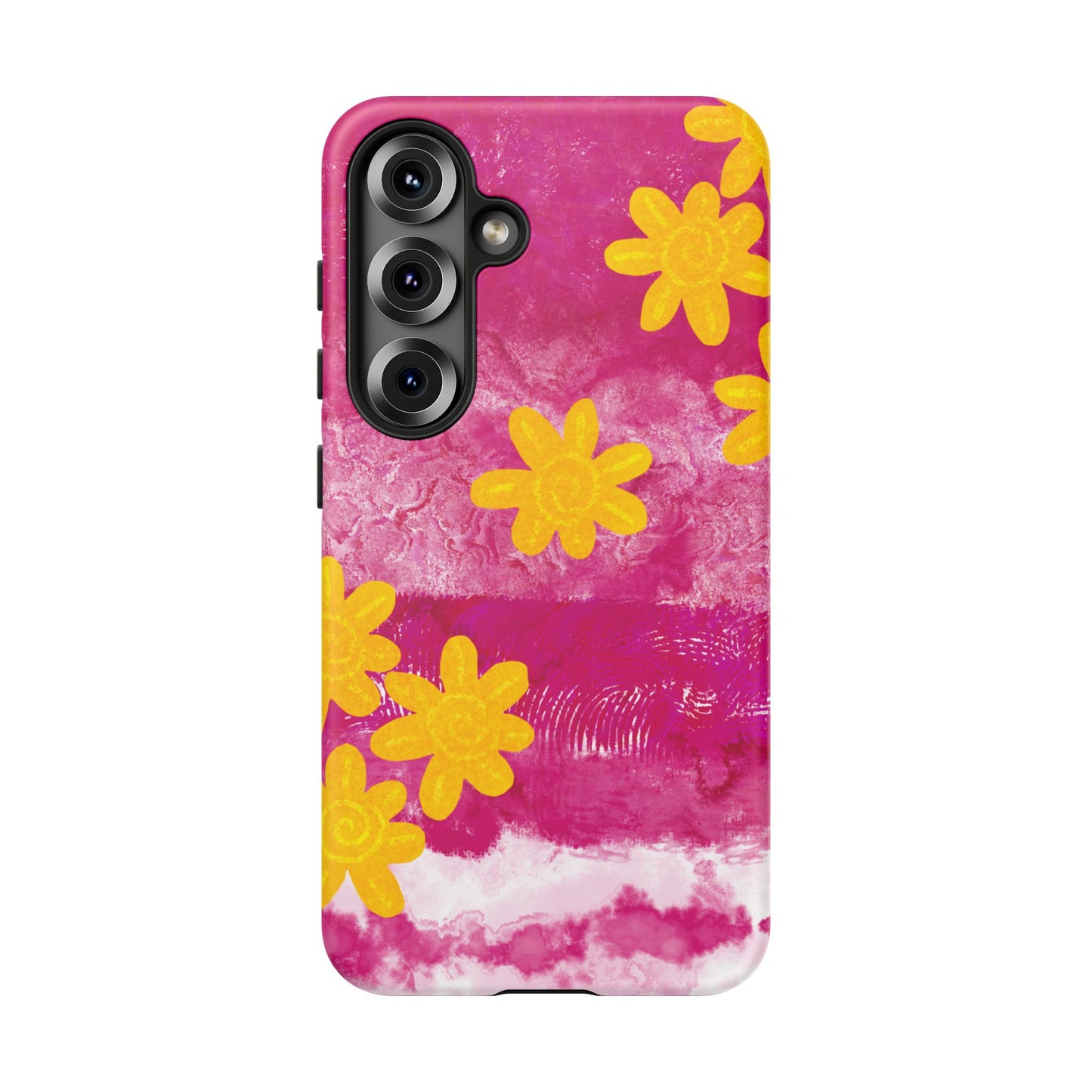 Yellow Flowers on Raspberry Phone Case| Tough Case