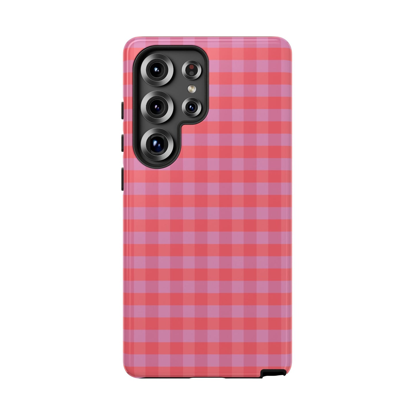 Phone Case, Pink Gingham Design, Tough Phone Case