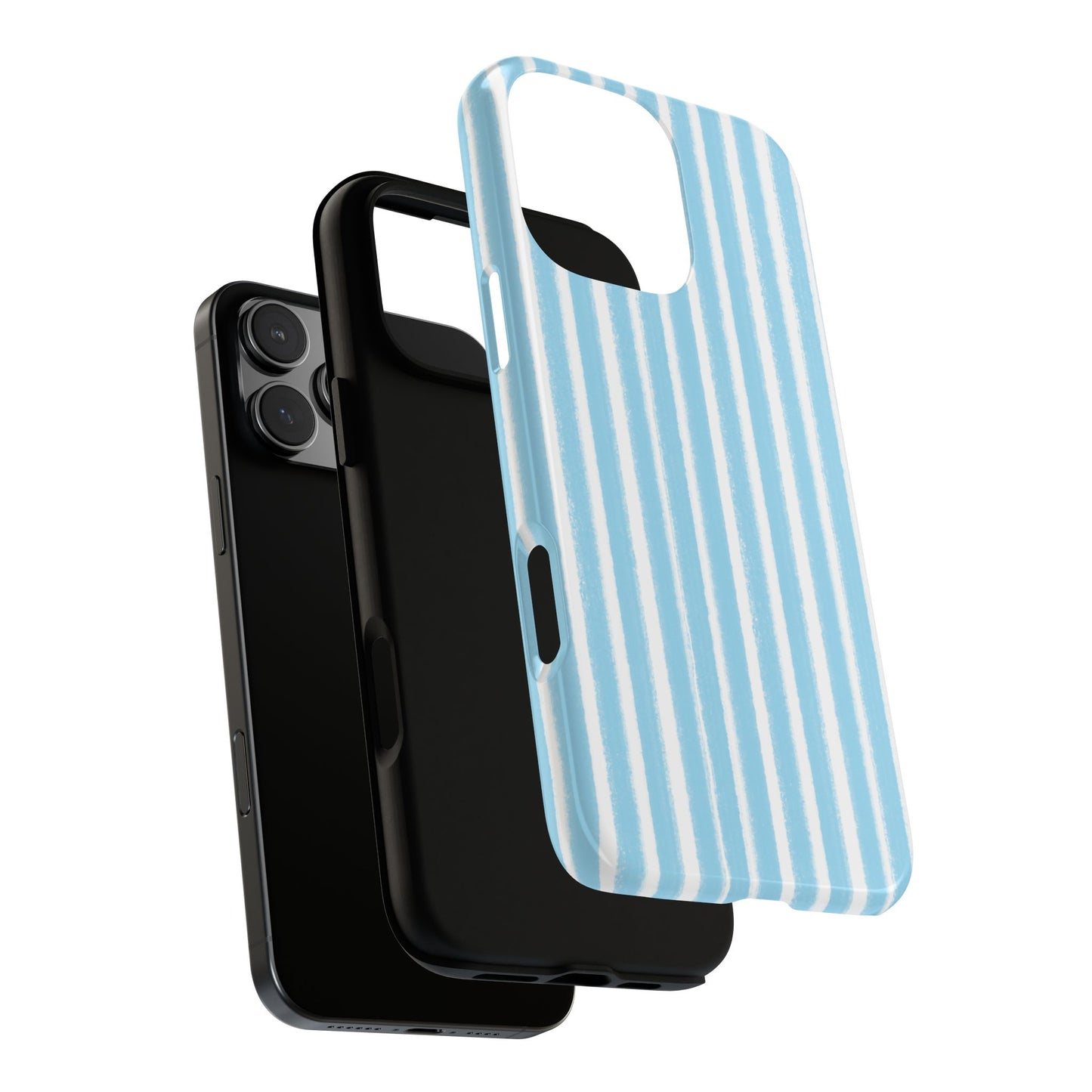 Phone Case, Messy Blue Stripes Design, Tough Phone Case