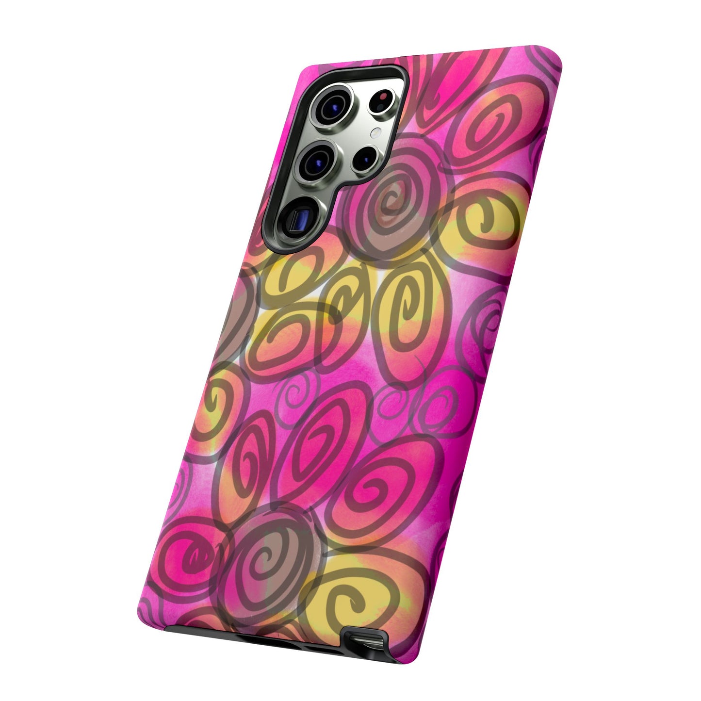 Wonky Pink Floral Phone Case| Tough Case