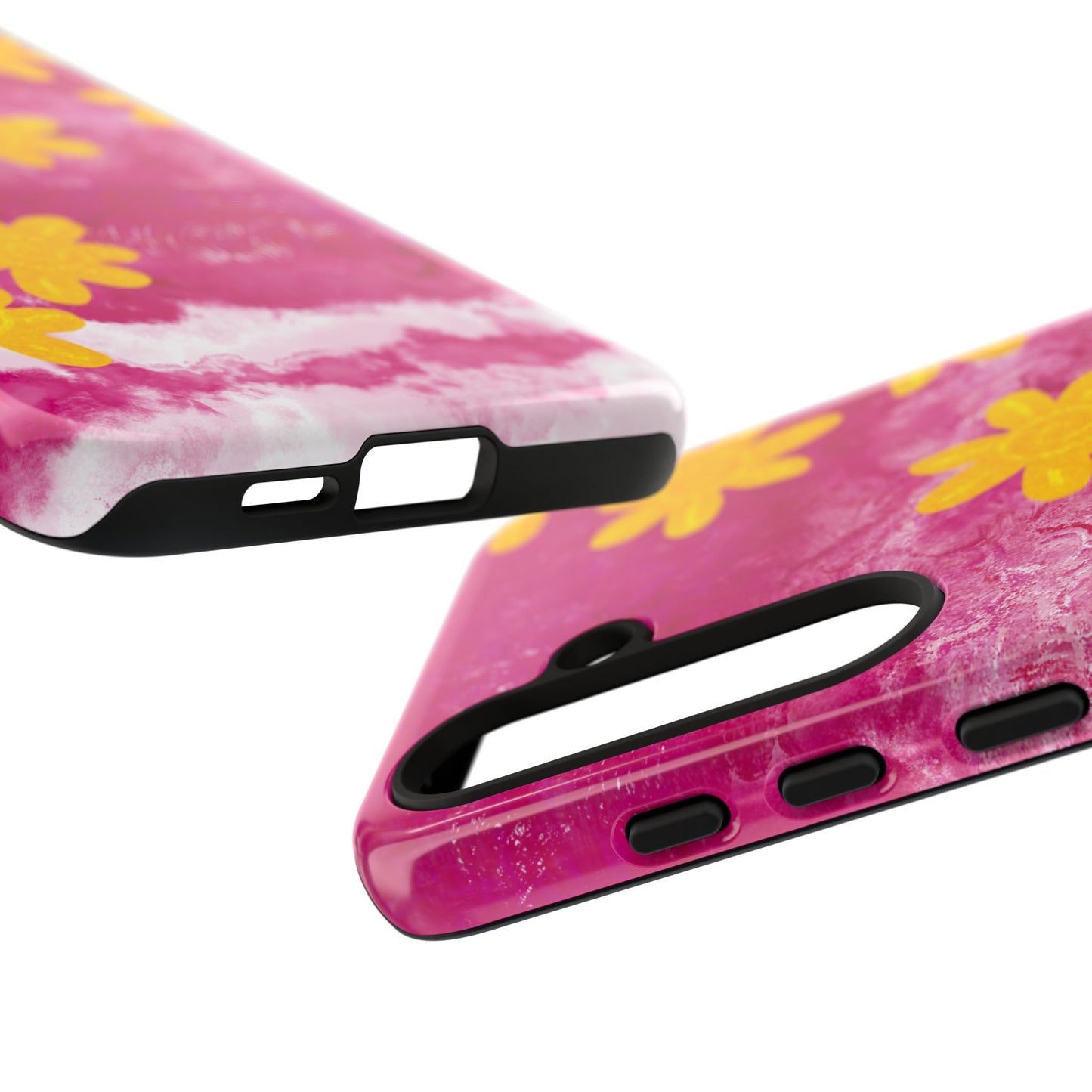 Yellow Flowers on Raspberry Phone Case| Tough Case