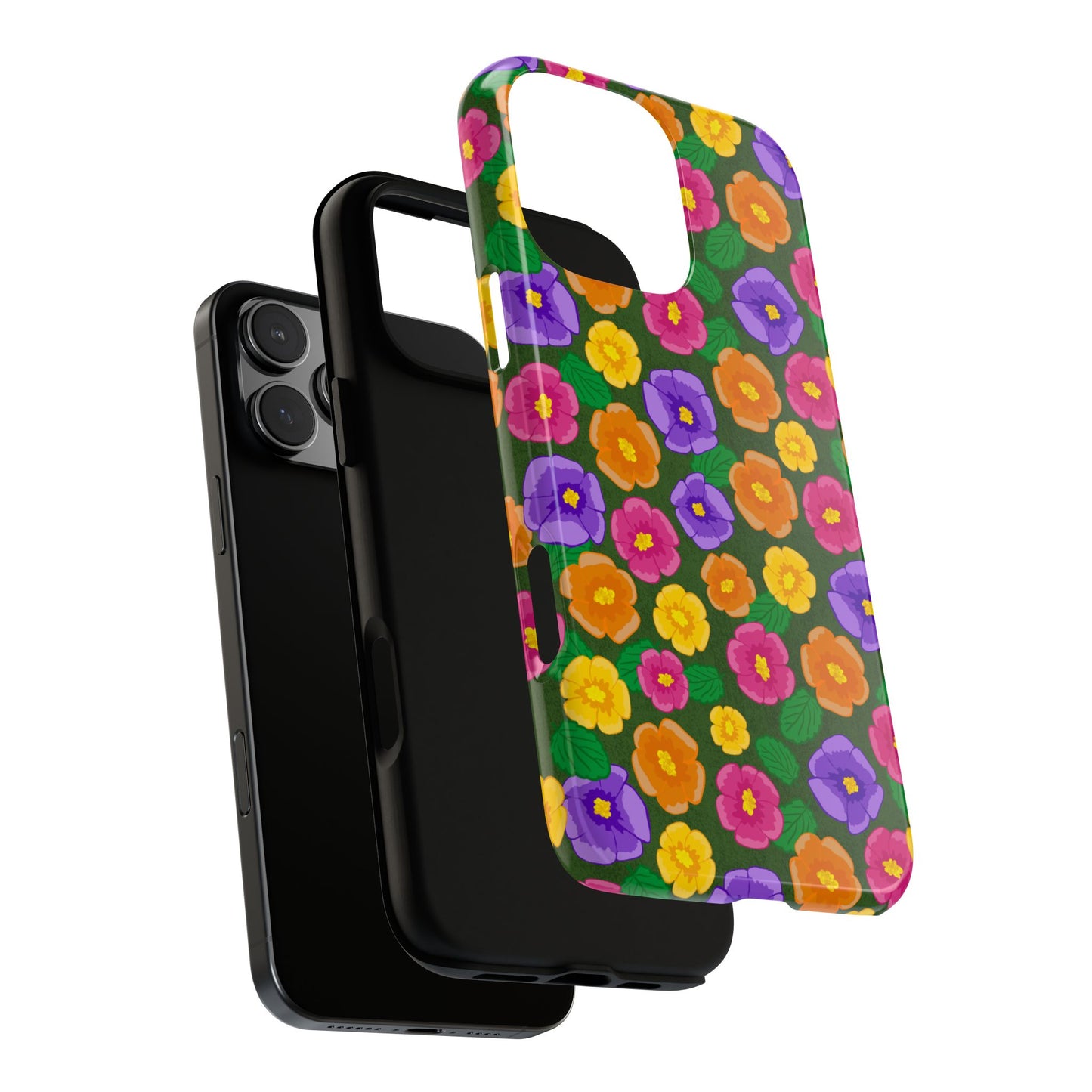 Phone Case, Pansies Artistic Design, Tough Phone Case