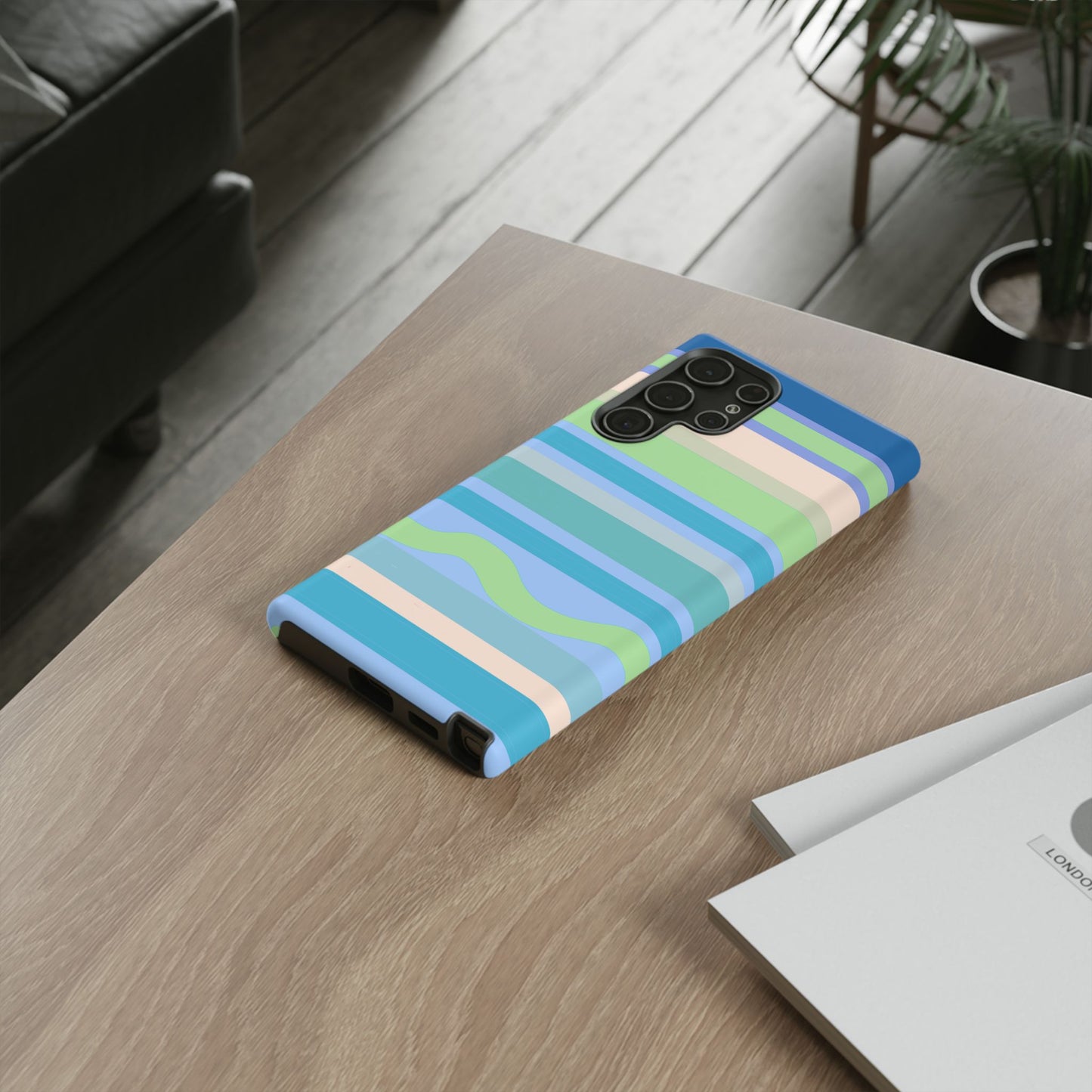 Cool Blue Stripes Phone Case| Tough Case