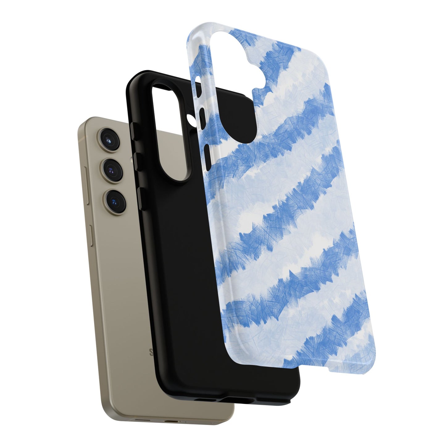 Chunky Blue Stripes Phone Case| Tough Case