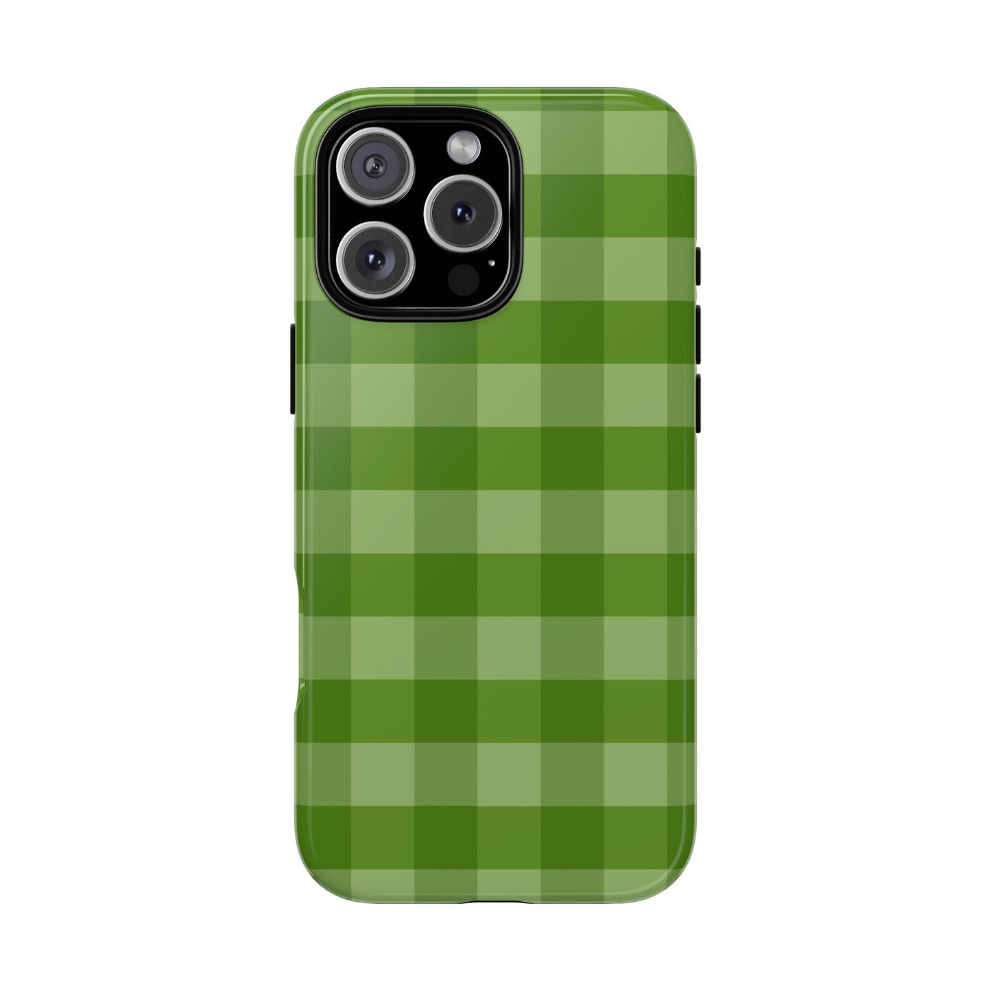 Phone Case, Green Gingham Design, Tough Phone Case