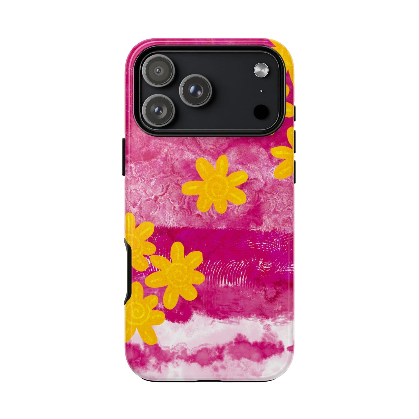 Yellow Flowers on Raspberry Phone Case| Tough Case
