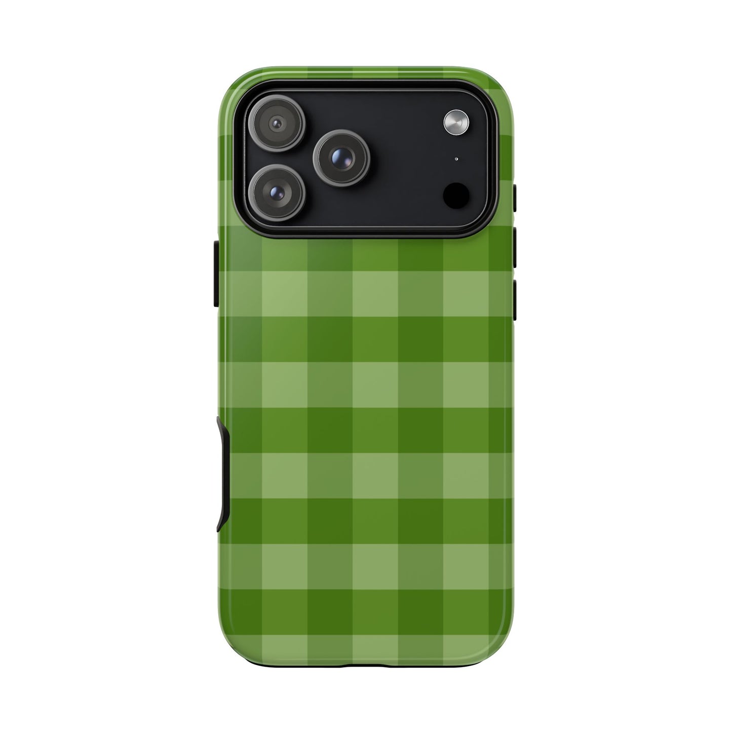 Phone Case, Green Gingham Design, Tough Phone Case