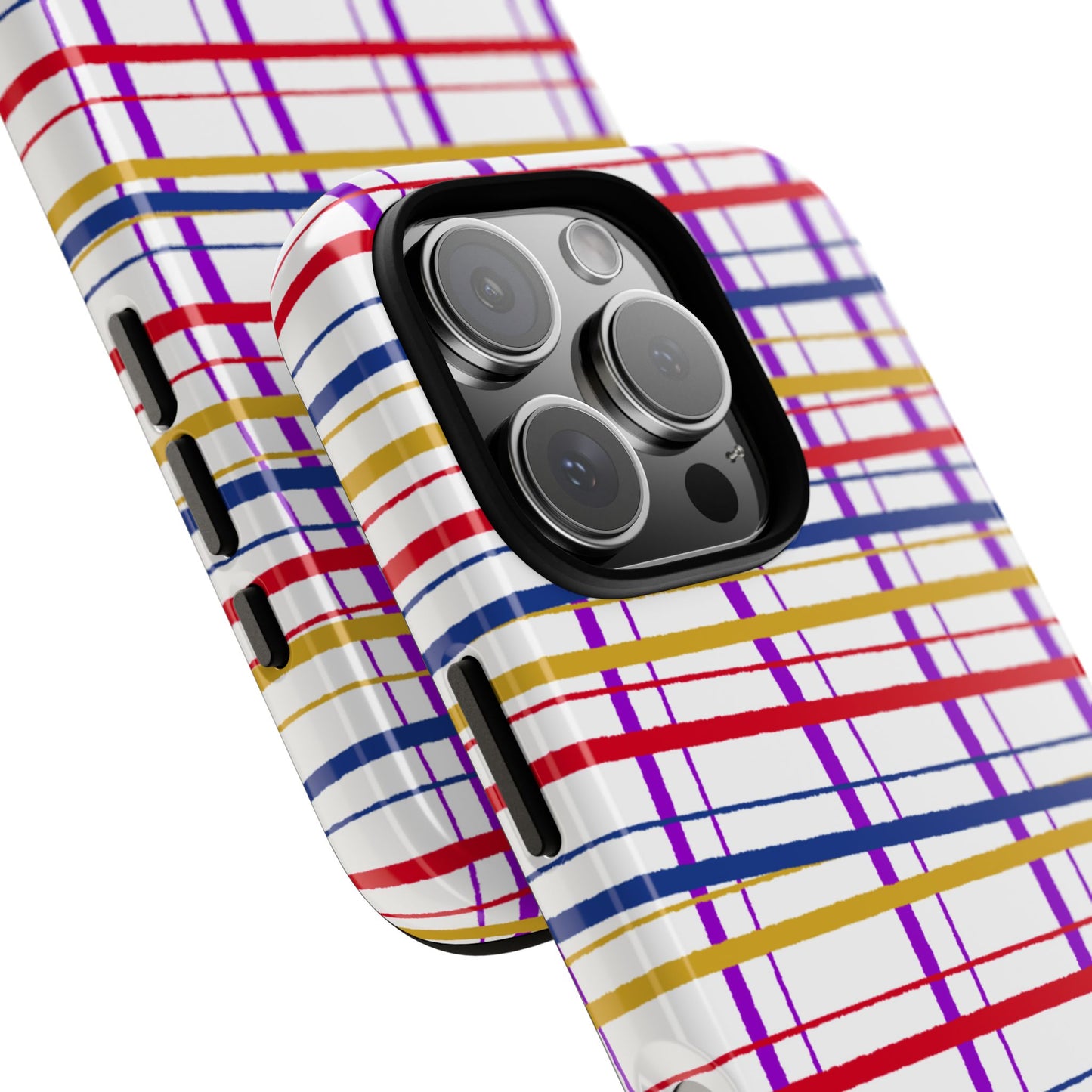 Phone Case, Wonky Plaid Design, Tough Phone Case