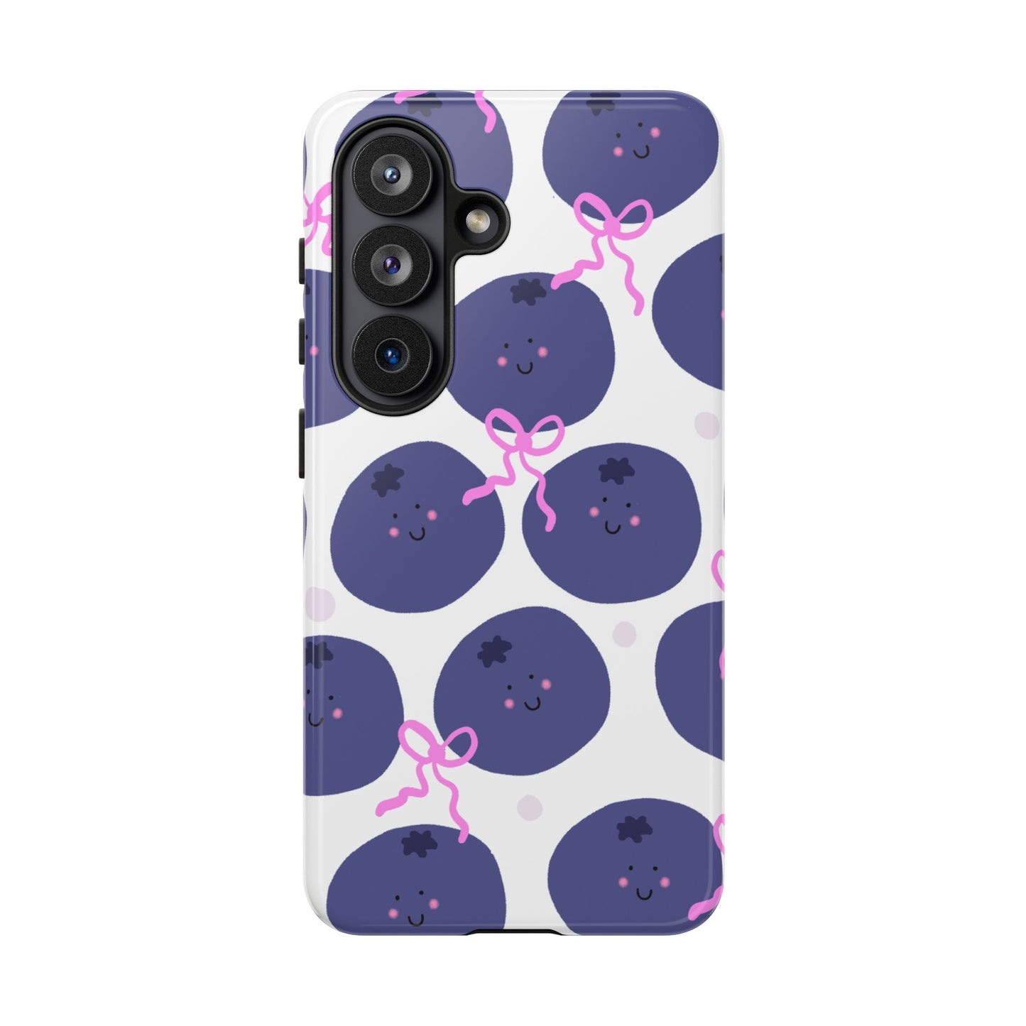 Phone Case, Blueberry Design on White, Tough Phone Case