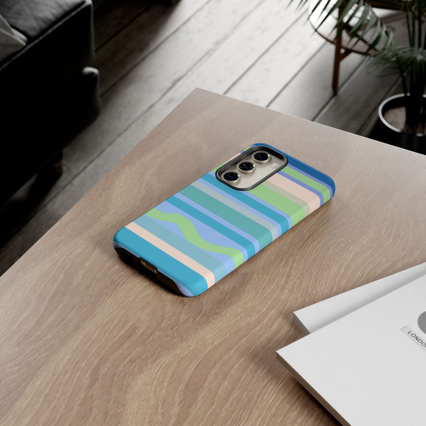 Cool Blue Stripes Phone Case| Tough Case