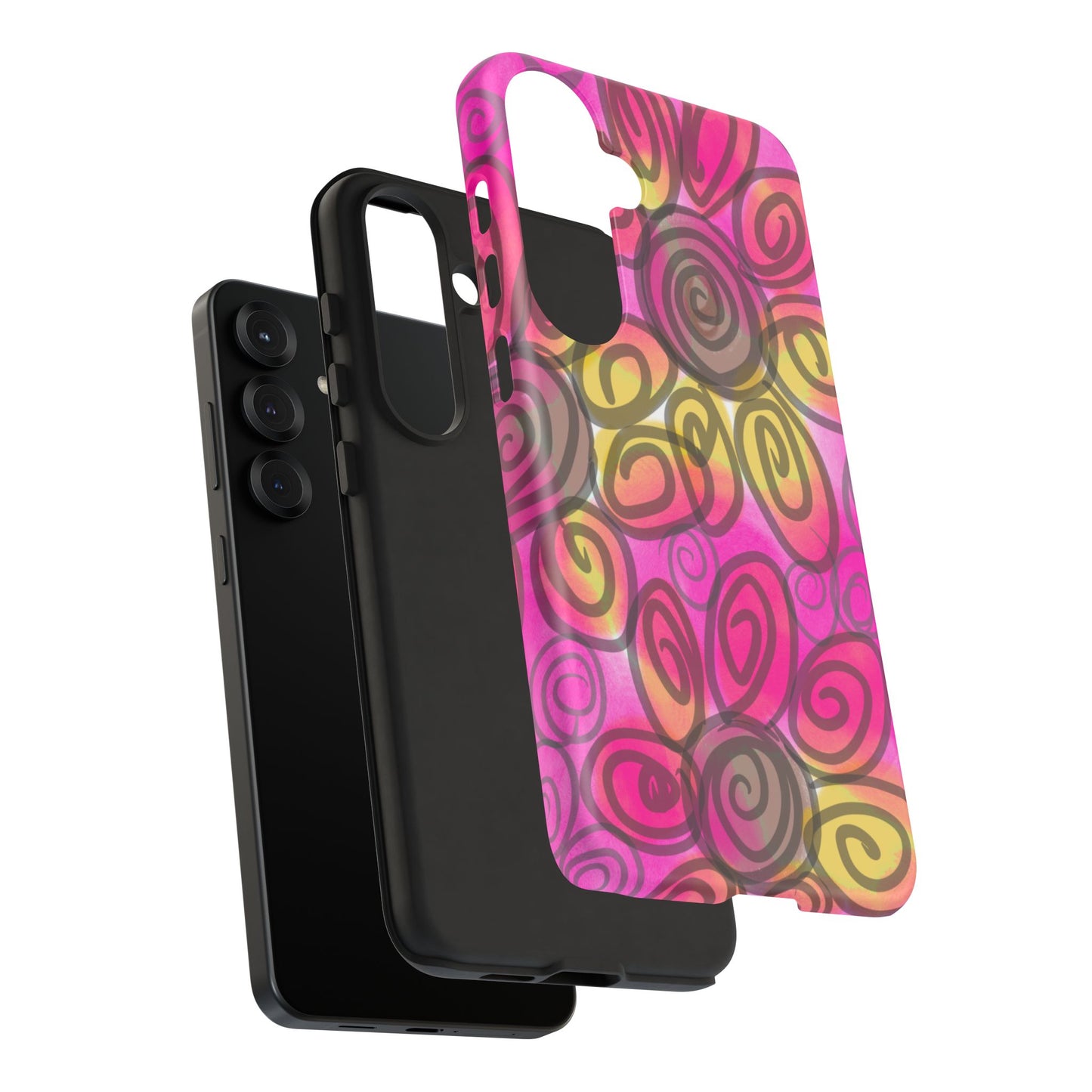 Wonky Pink Floral Phone Case| Tough Case