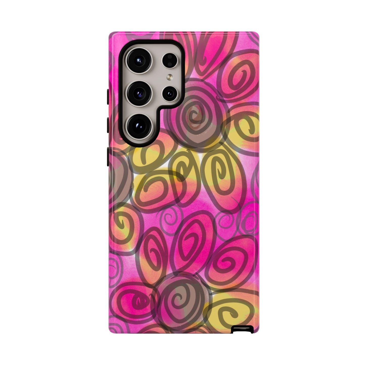 Wonky Pink Floral Phone Case| Tough Case
