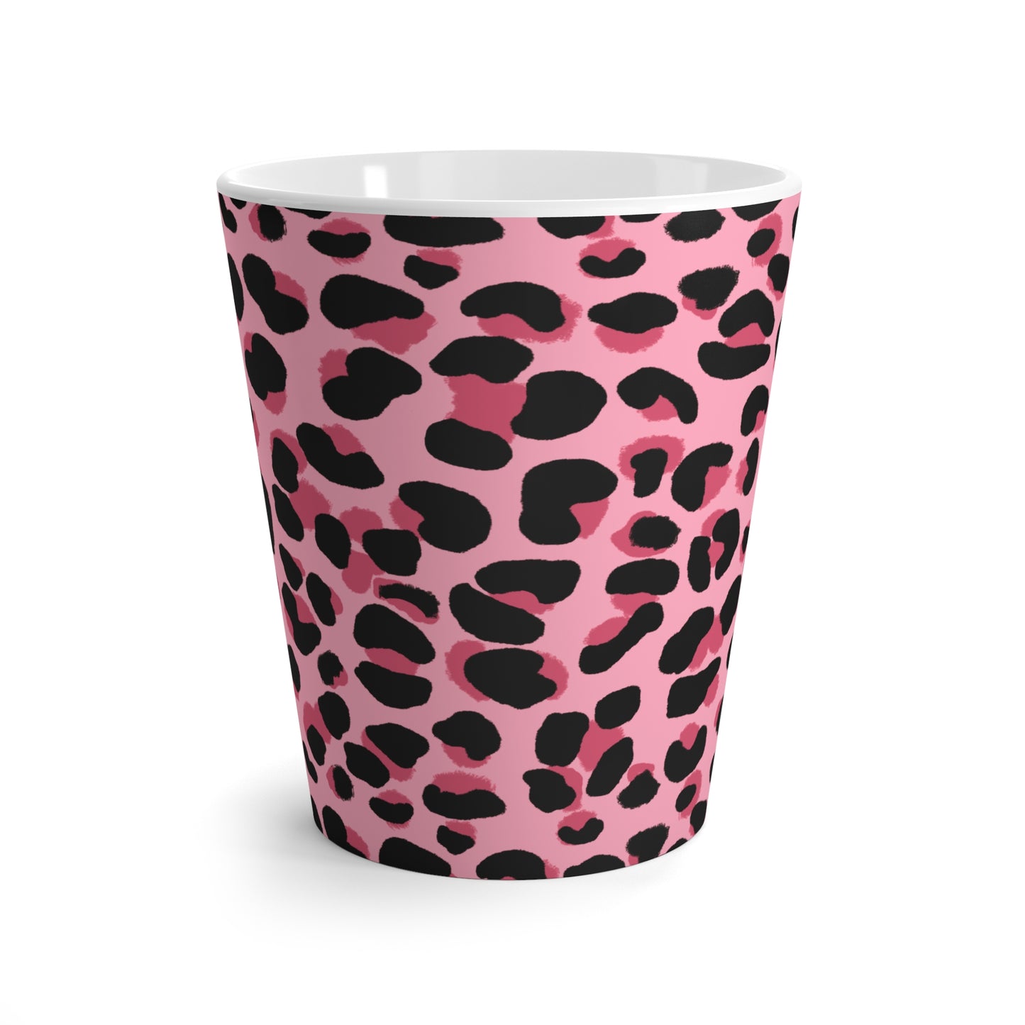 Mug, Pink Leopard Design, Latte Cup, 12 Ounce