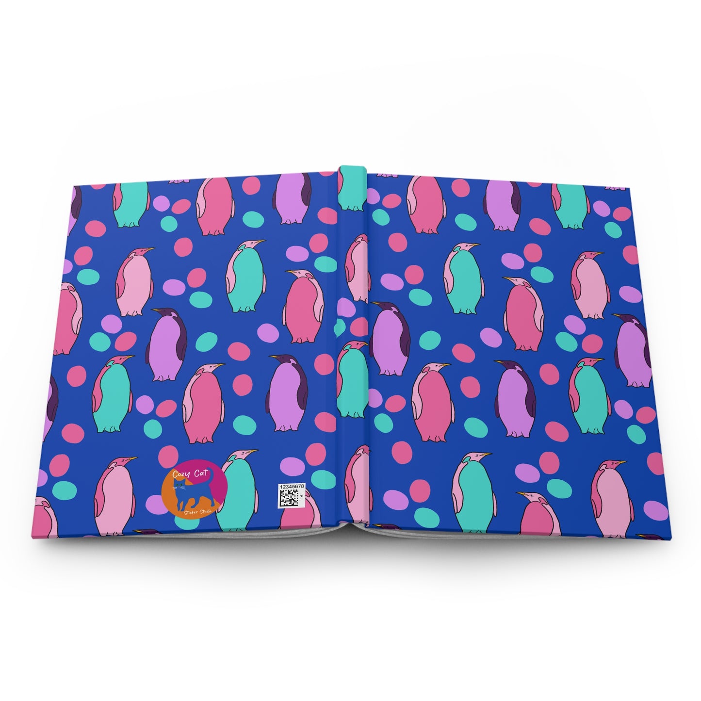 Journal, Hard Cover, Playful Penguin Design