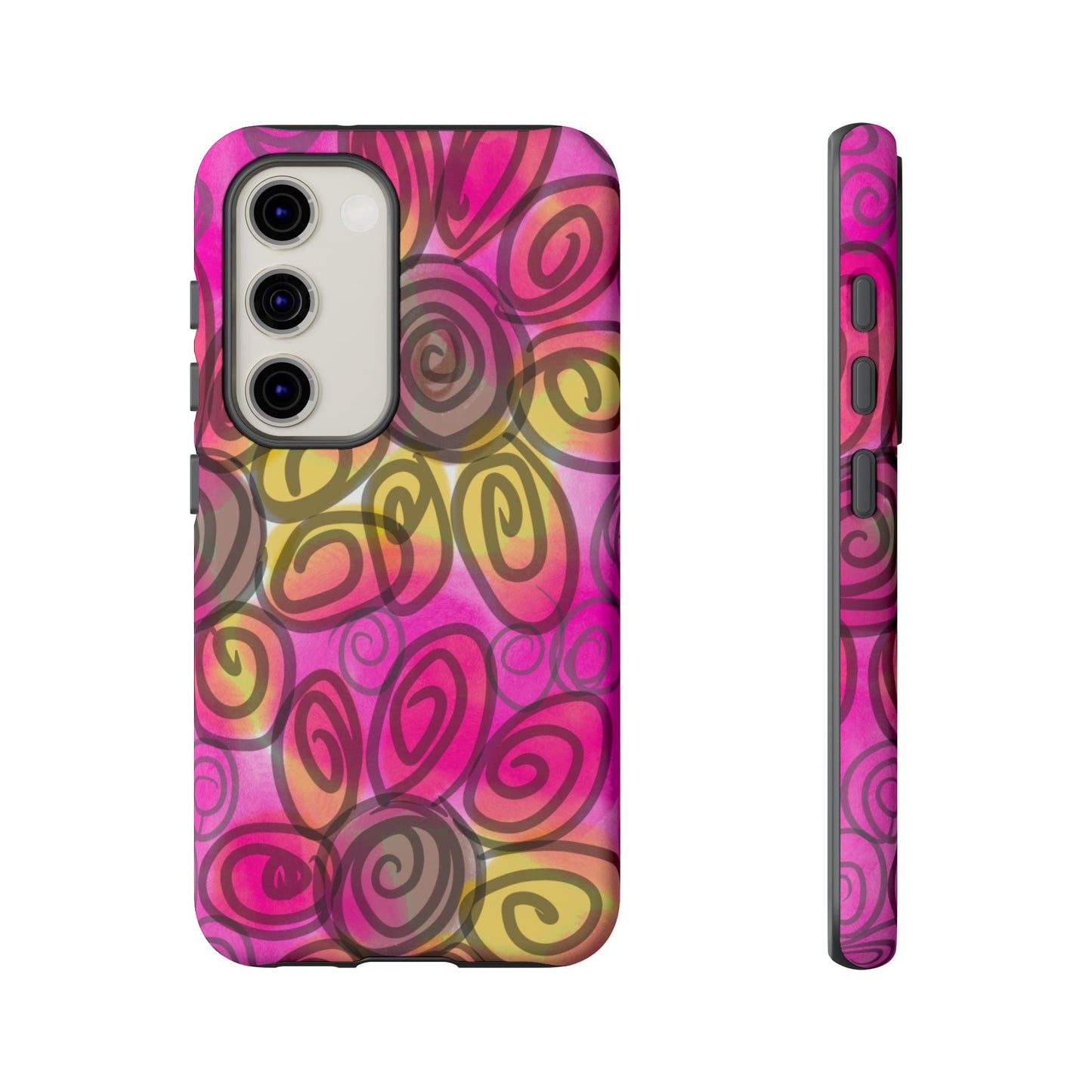 Wonky Pink Floral Phone Case| Tough Case