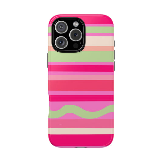 Candyland Pink Stripes Phone Case| Tough Case