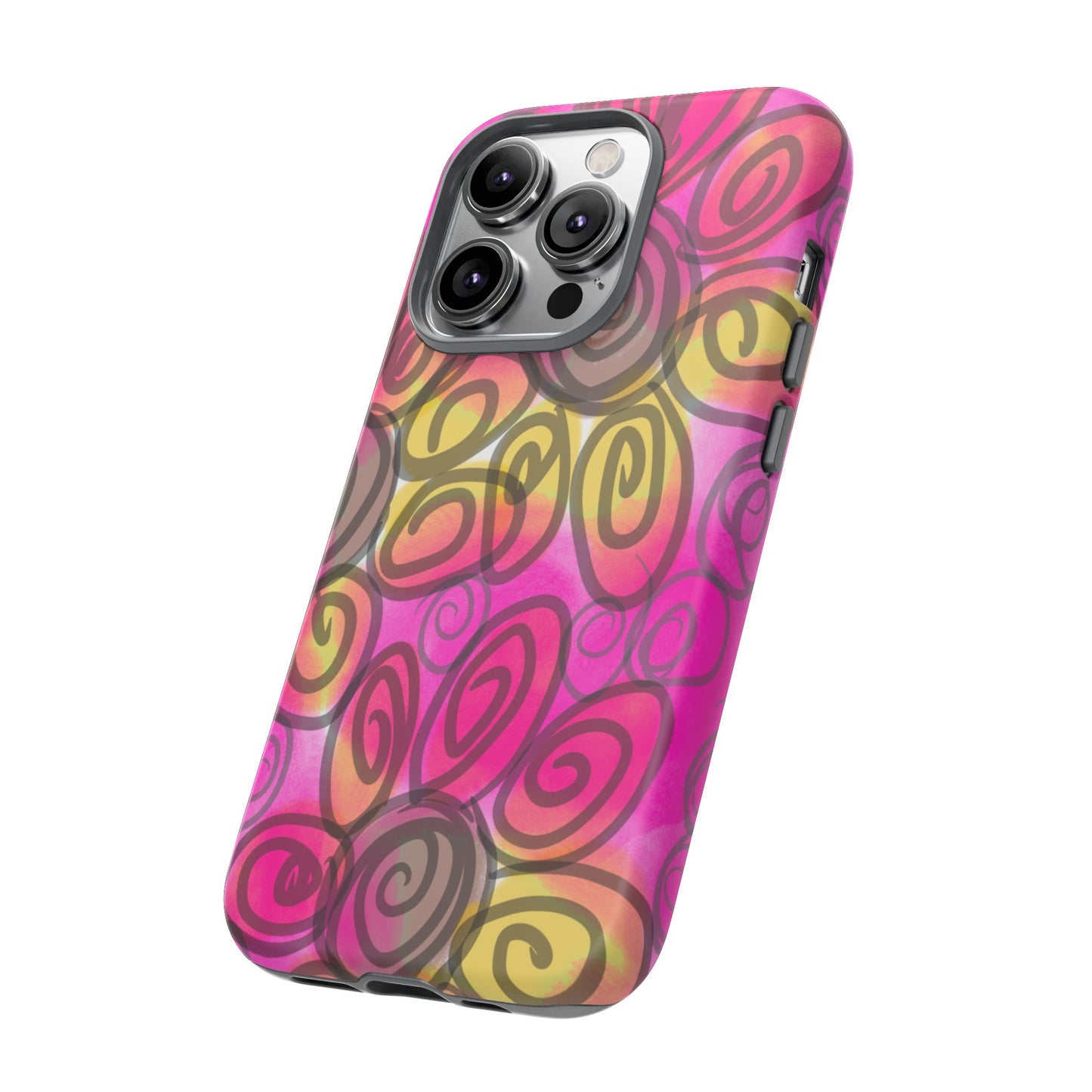 Wonky Pink Floral Phone Case| Tough Case